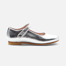 Girl Mary Jane Silver Shoes