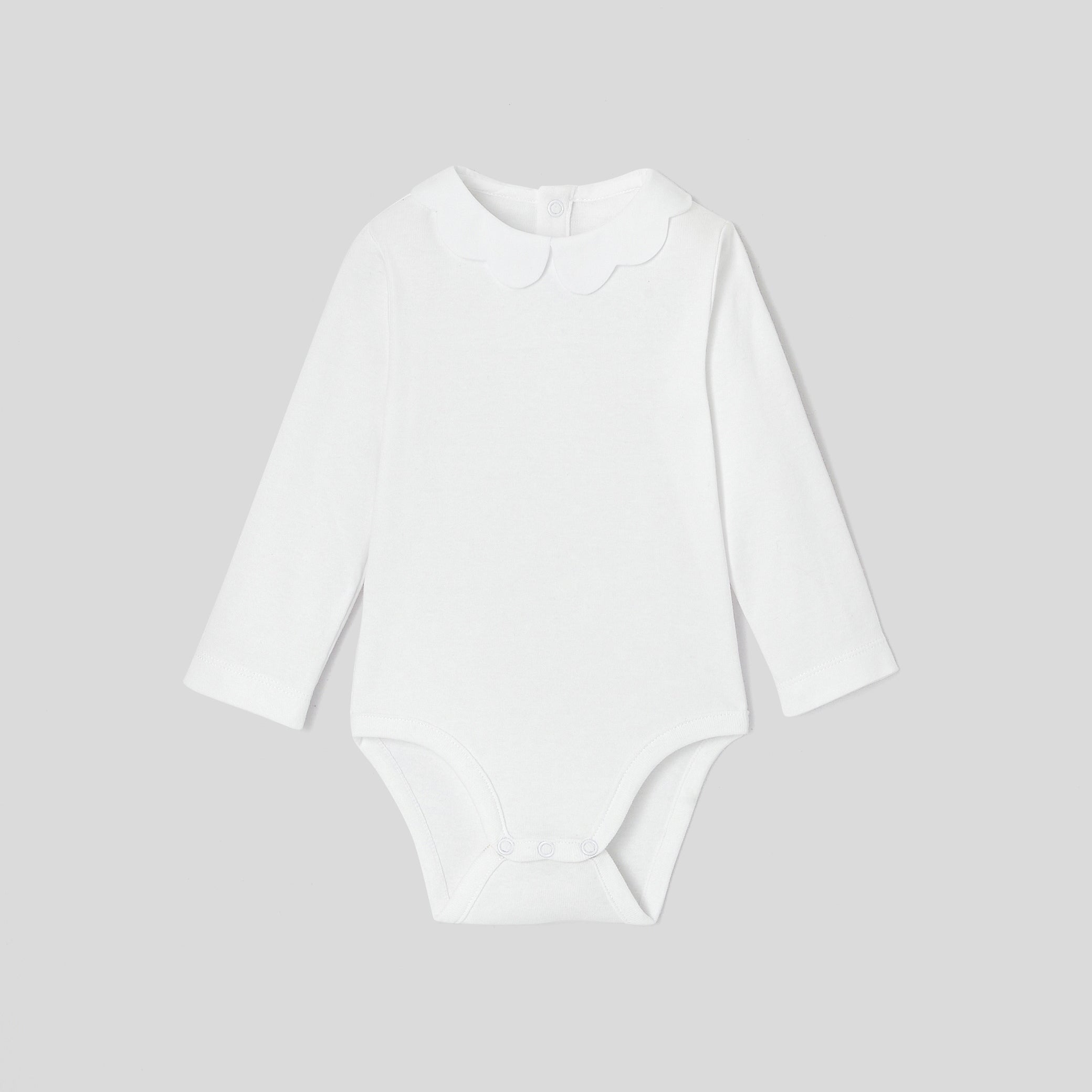 Baby Girl Bodysuit with scalloped collar