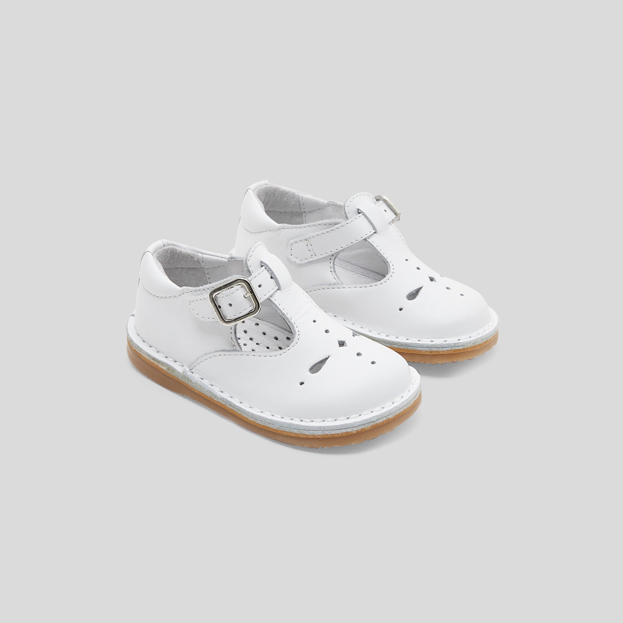 Smooth leather mixed baby slingbacks