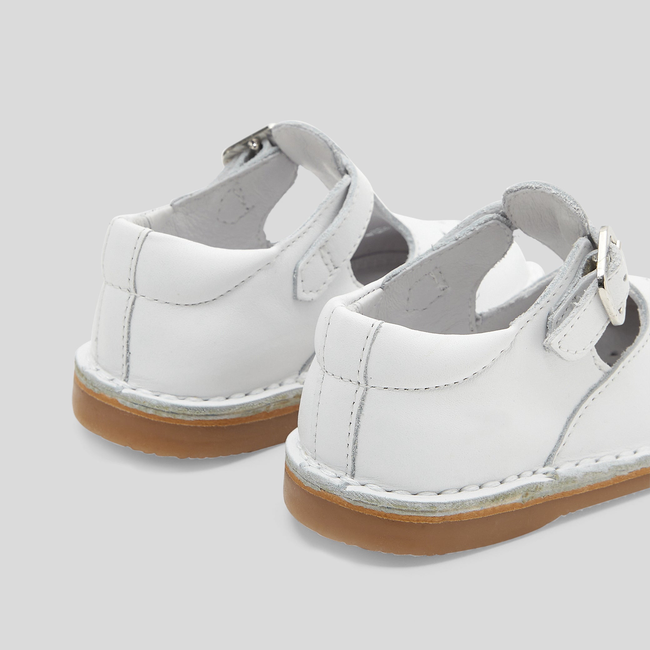 Smooth leather mixed baby slingbacks