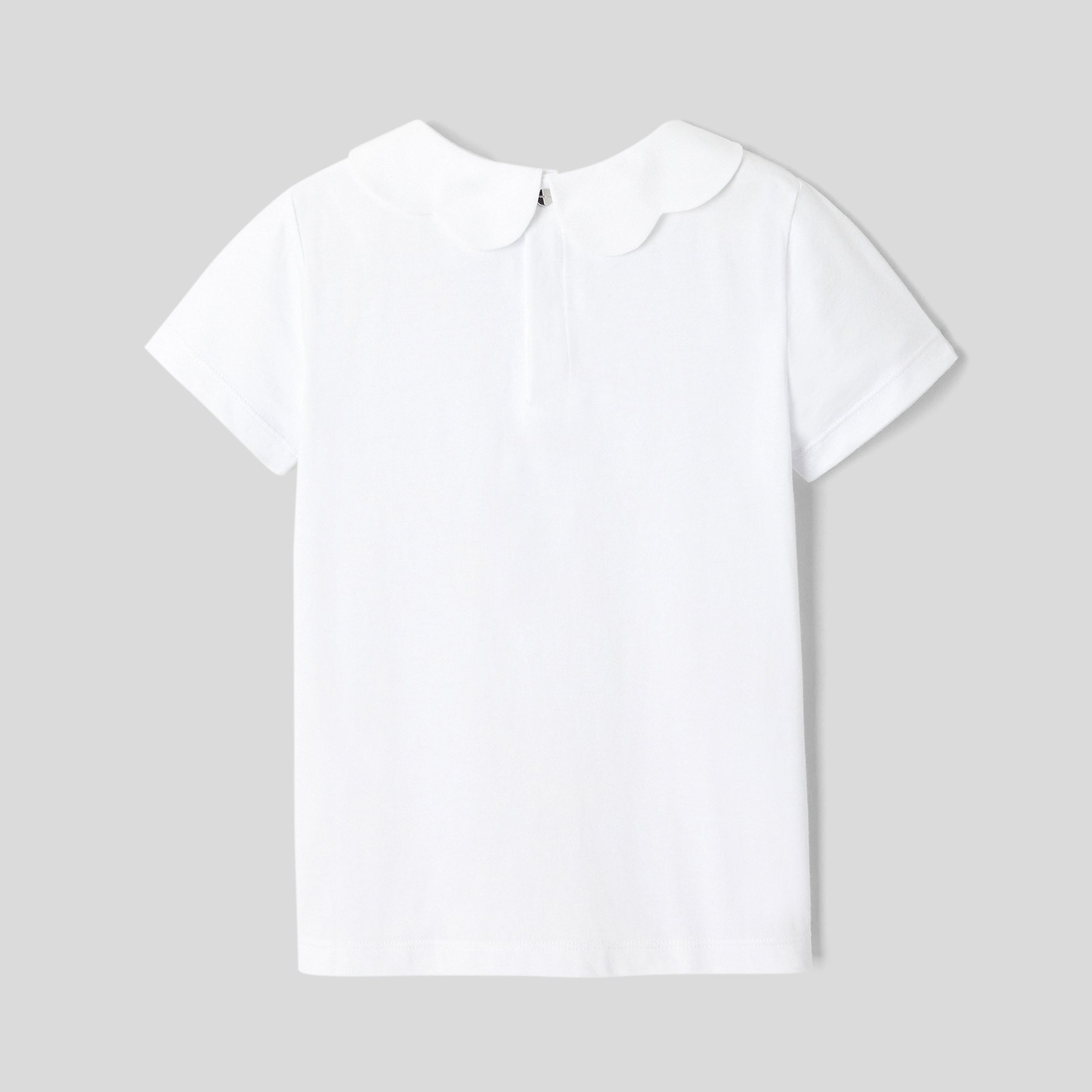 Girl t-shirt with scalloped collar