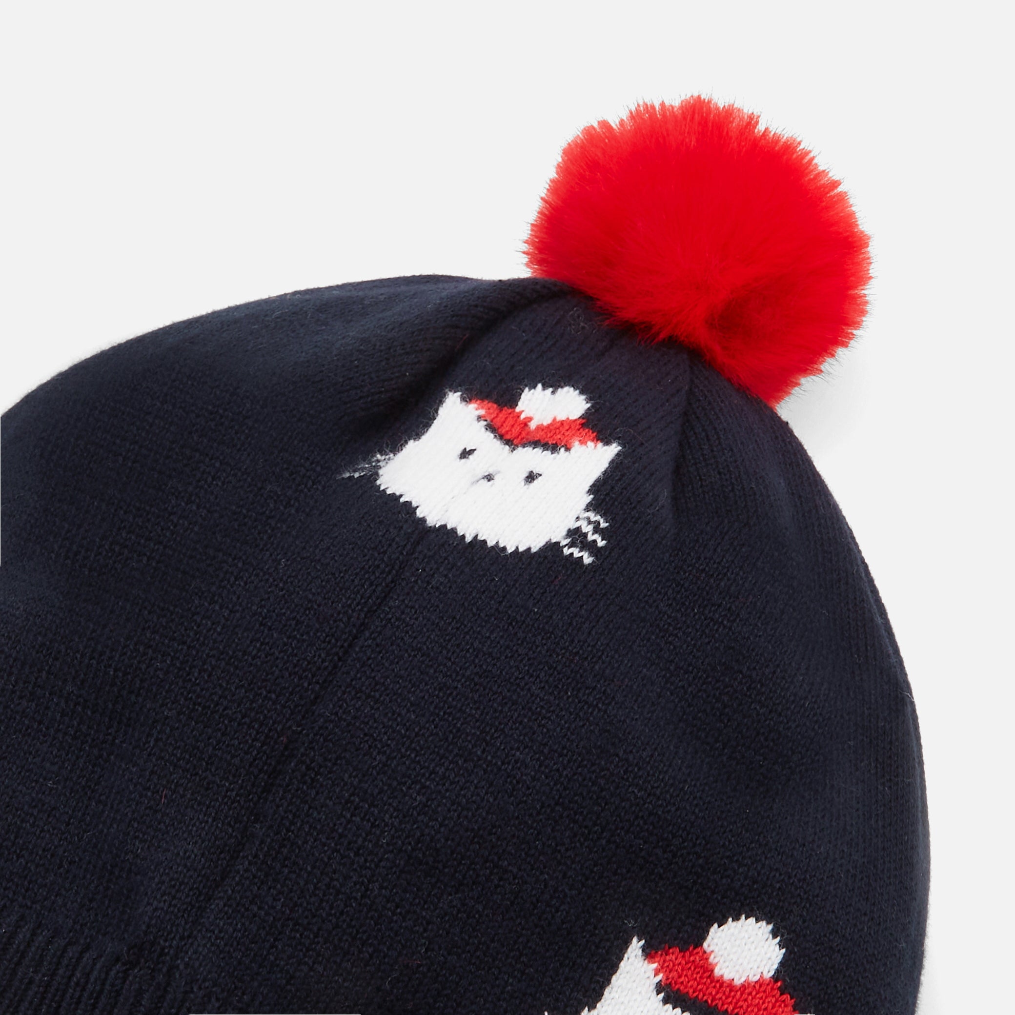 Toddler girl knit hat with pompom