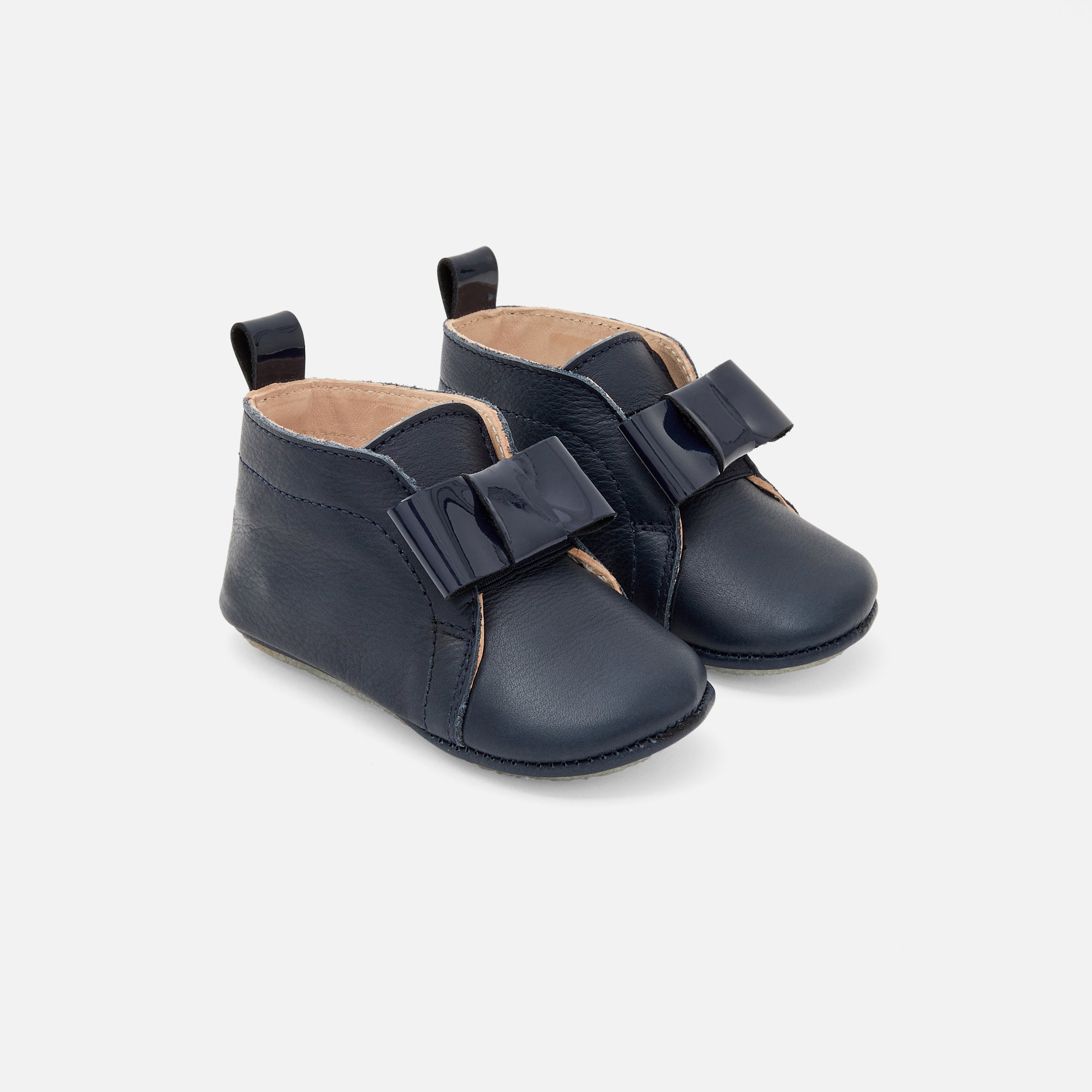 Baby girl leather sleepers