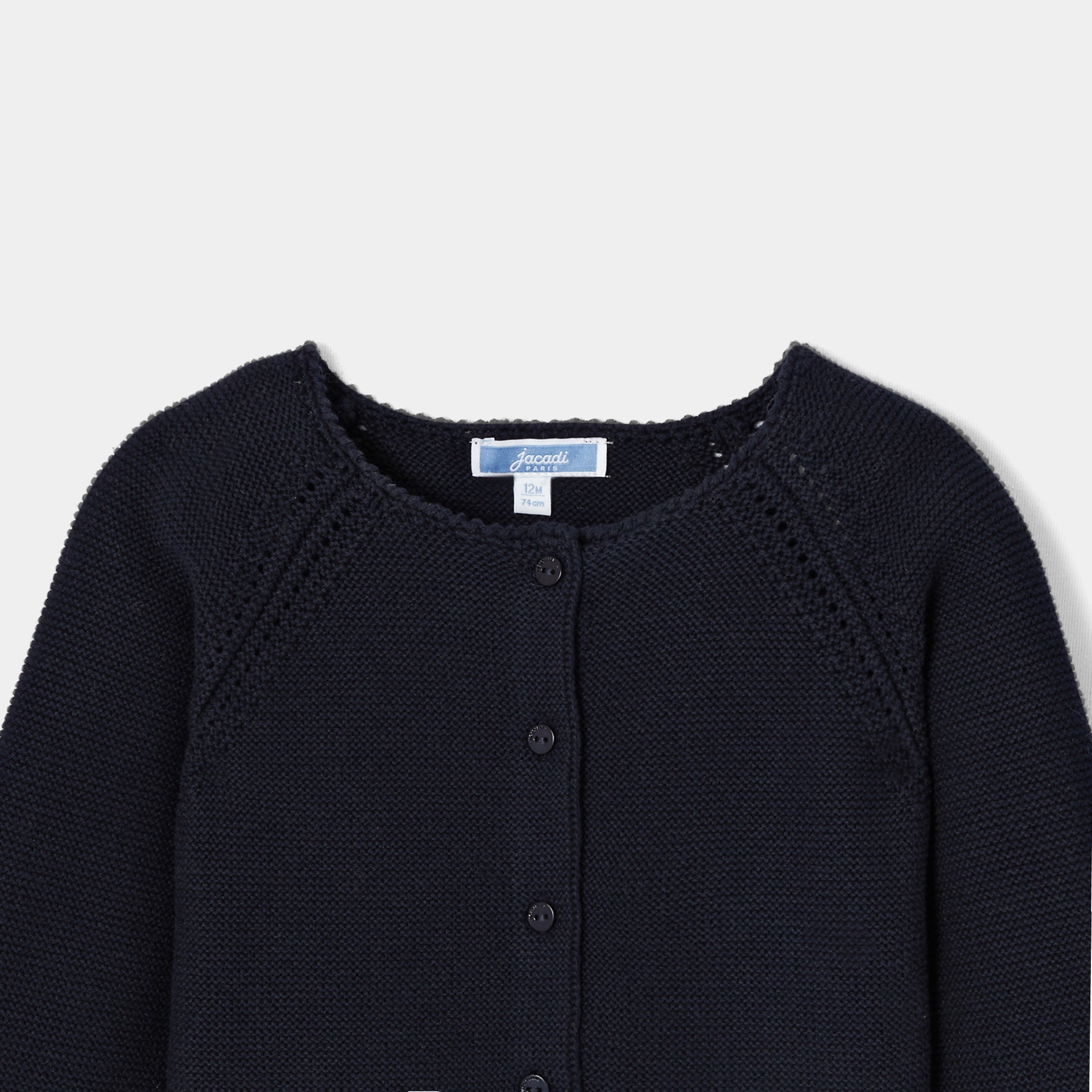 Toddler girl cardigan in garter stitch knit