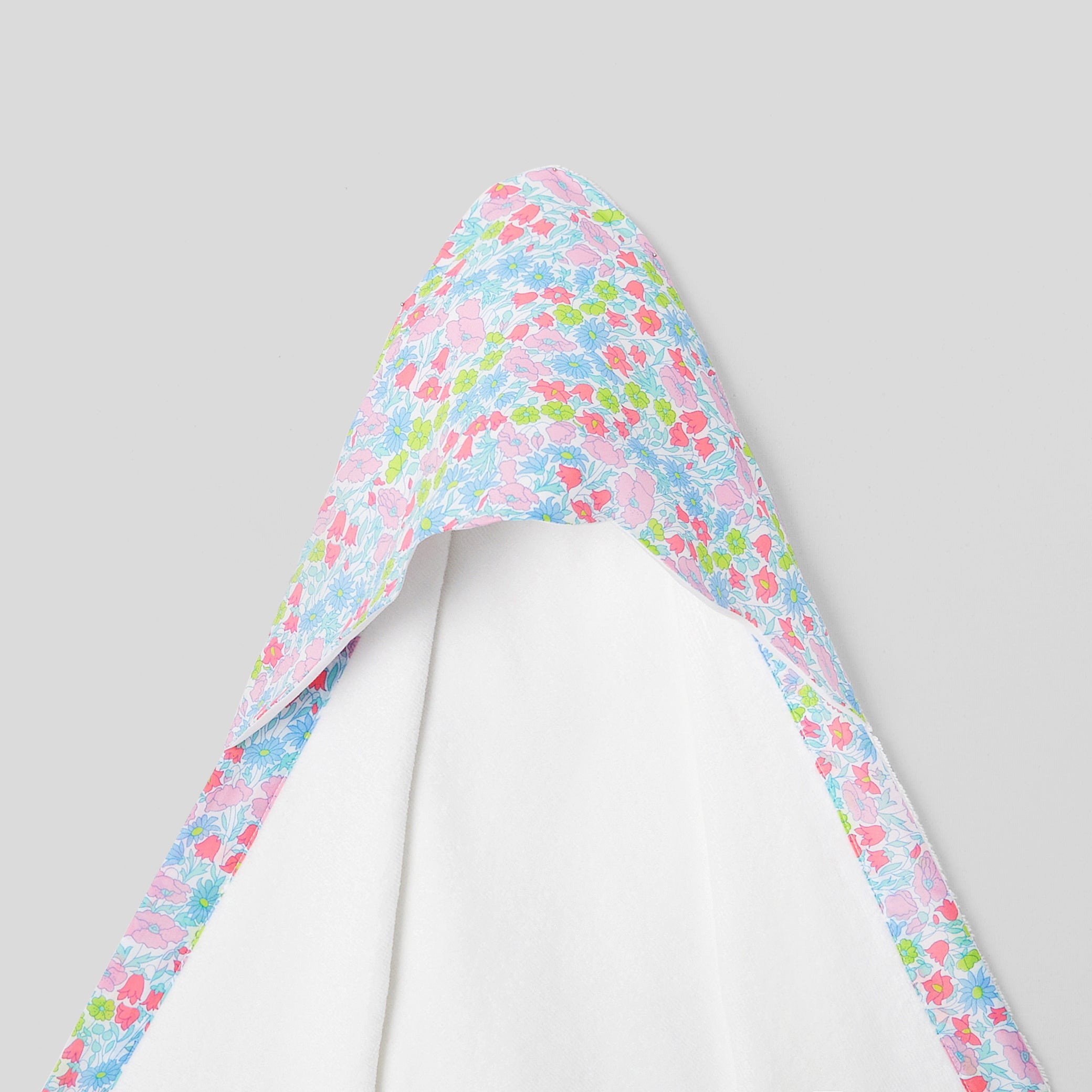 Baby girl bath towel with Liberty fabric