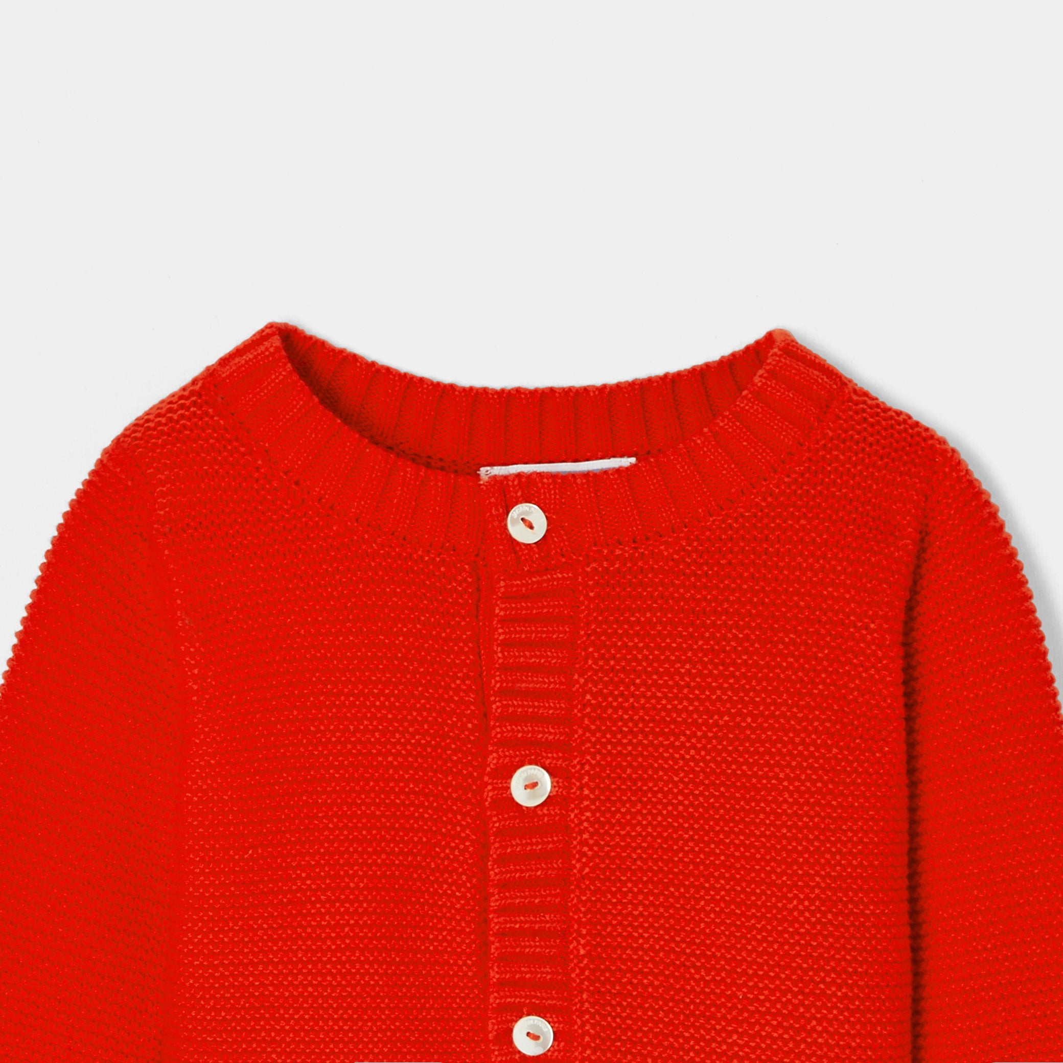 Baby boy cardigan in garter stitch