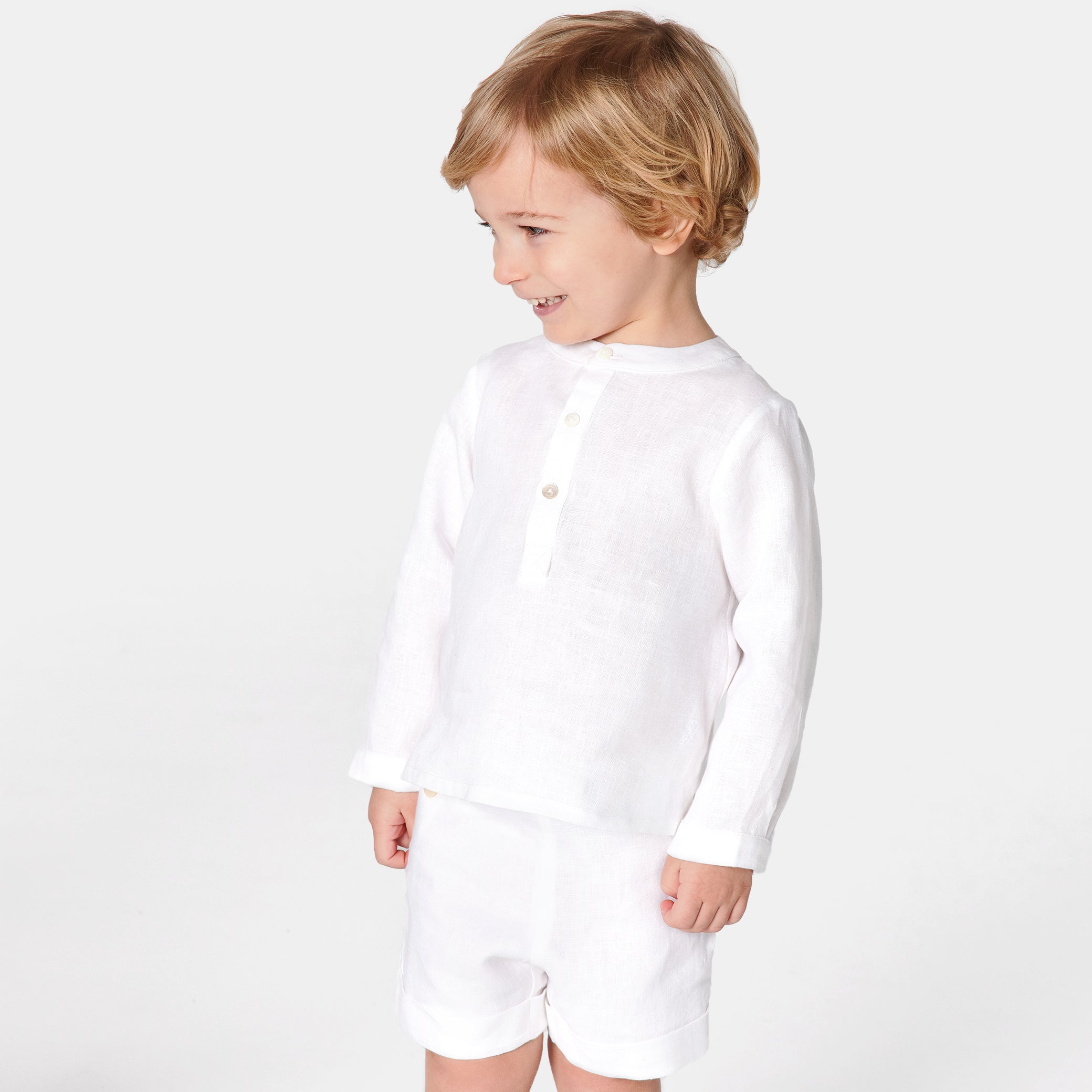 Toddler boy linen shirt