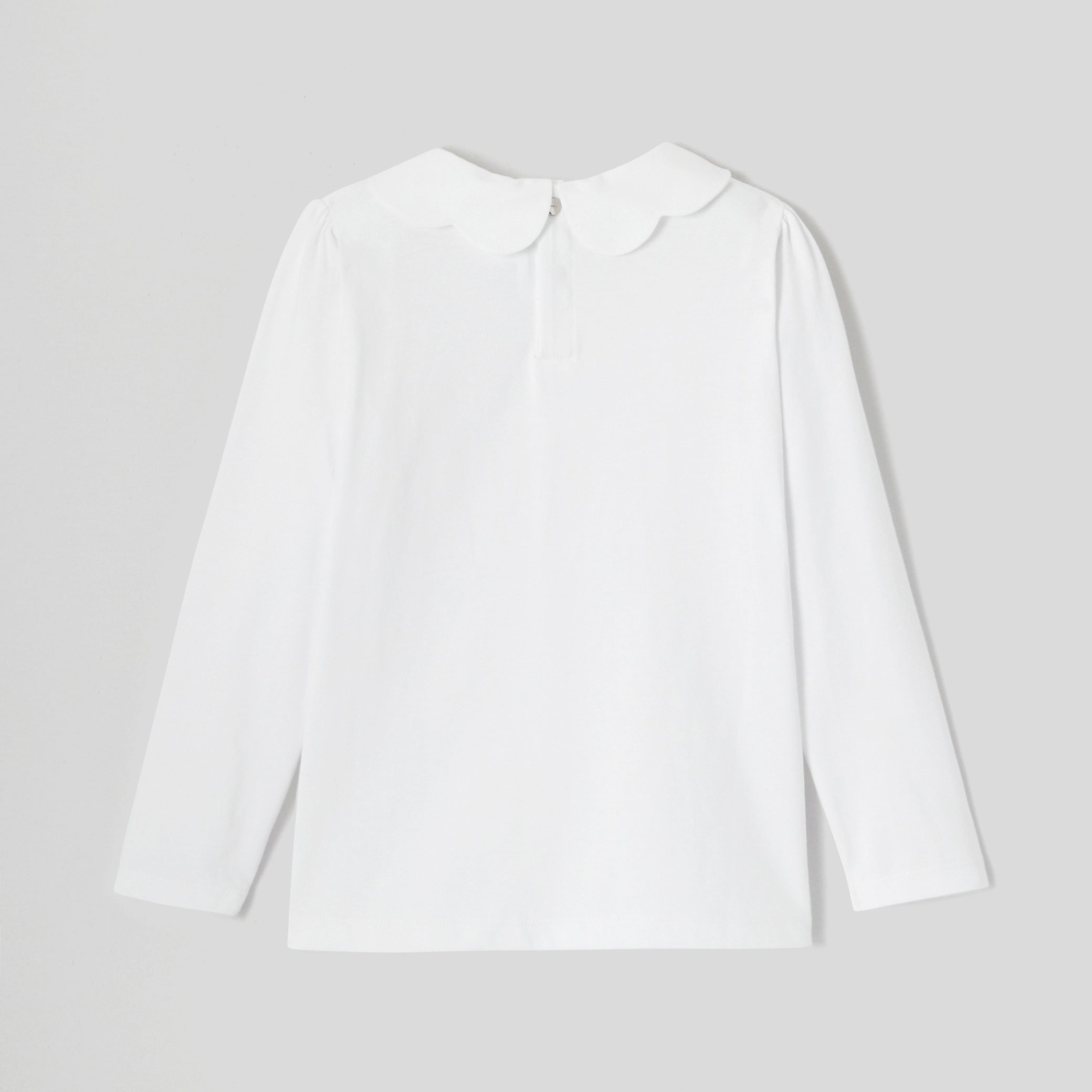 Girl T-shirt with scalloped collar