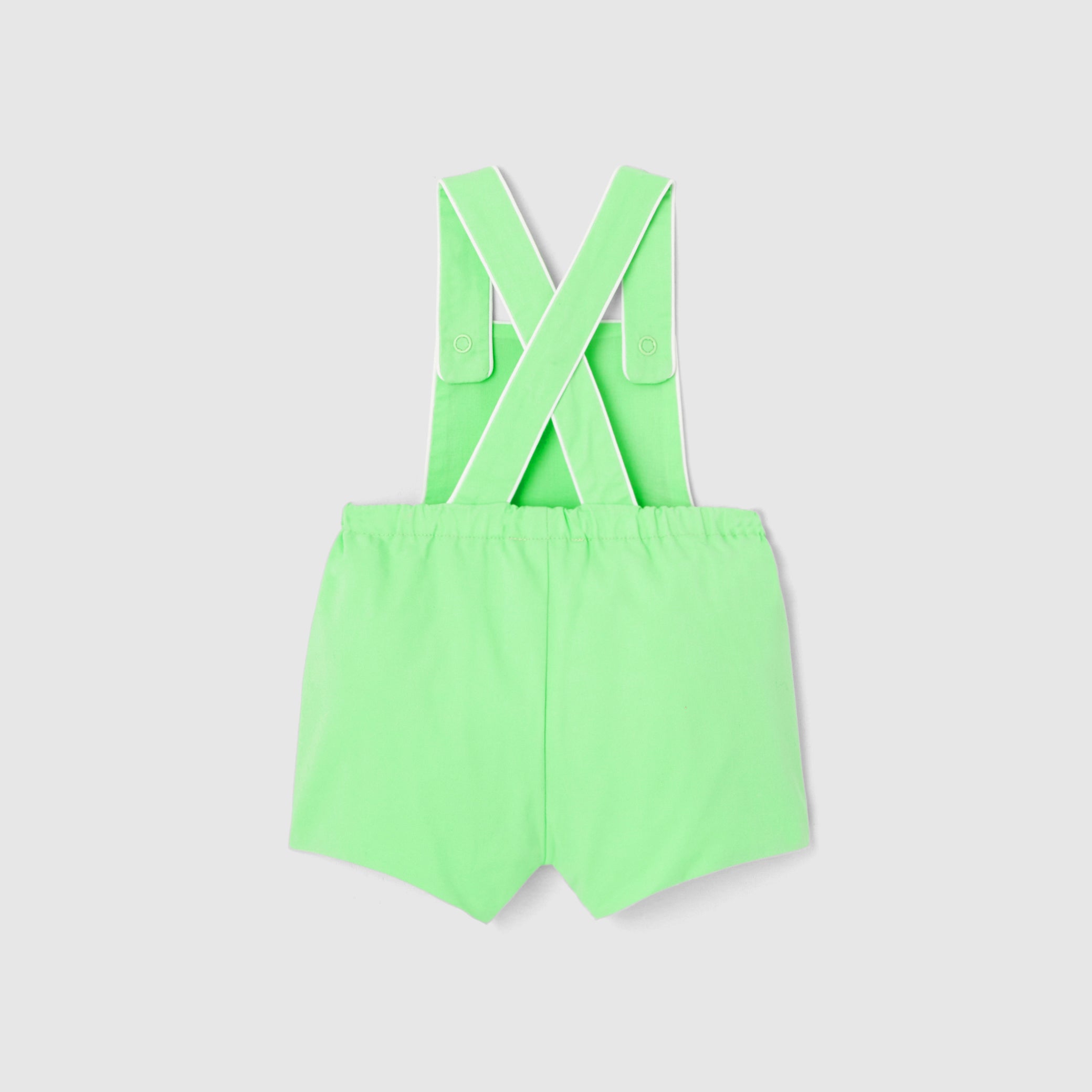 Baby boy short twill overalls