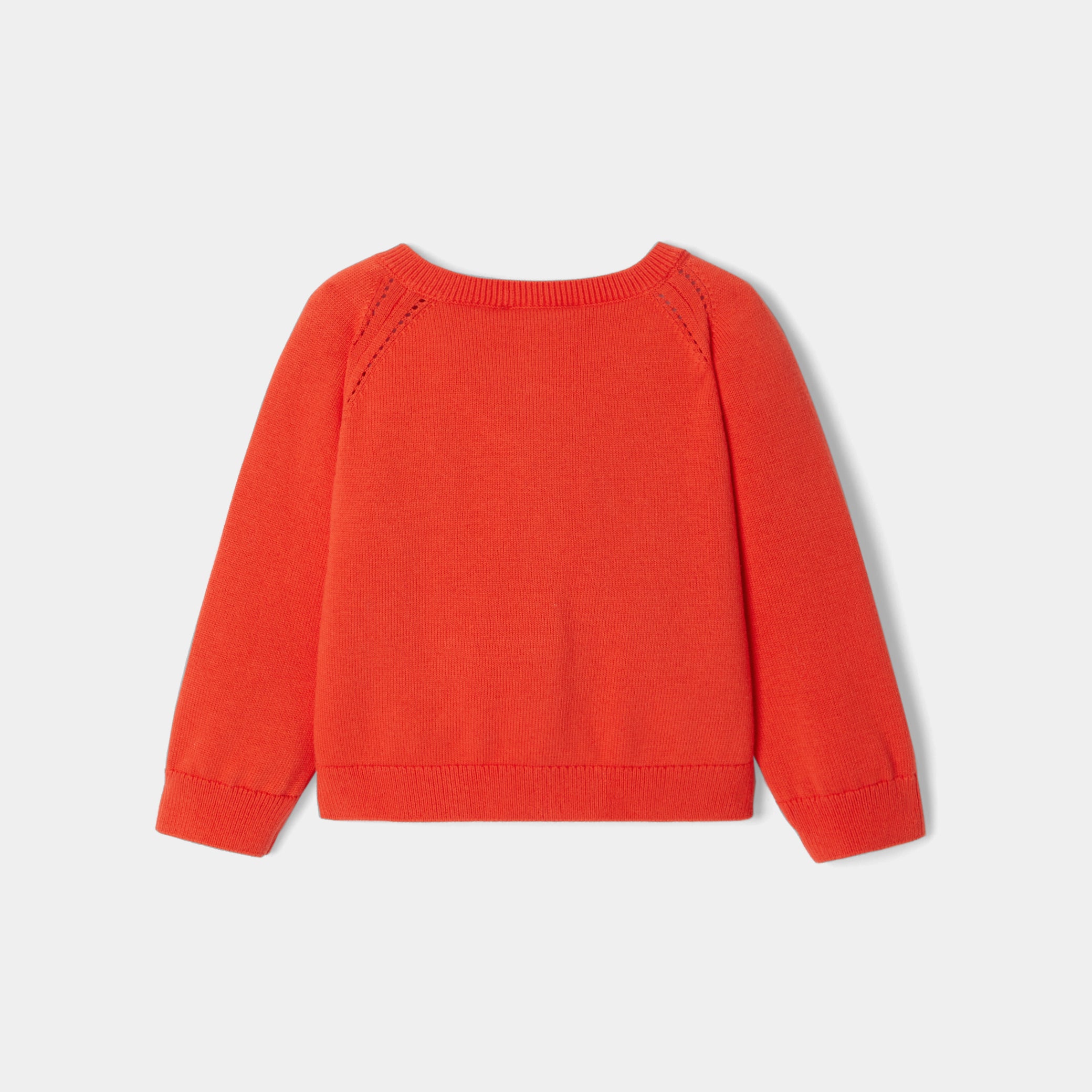 Toddler girl cardigan in garter stitch knit