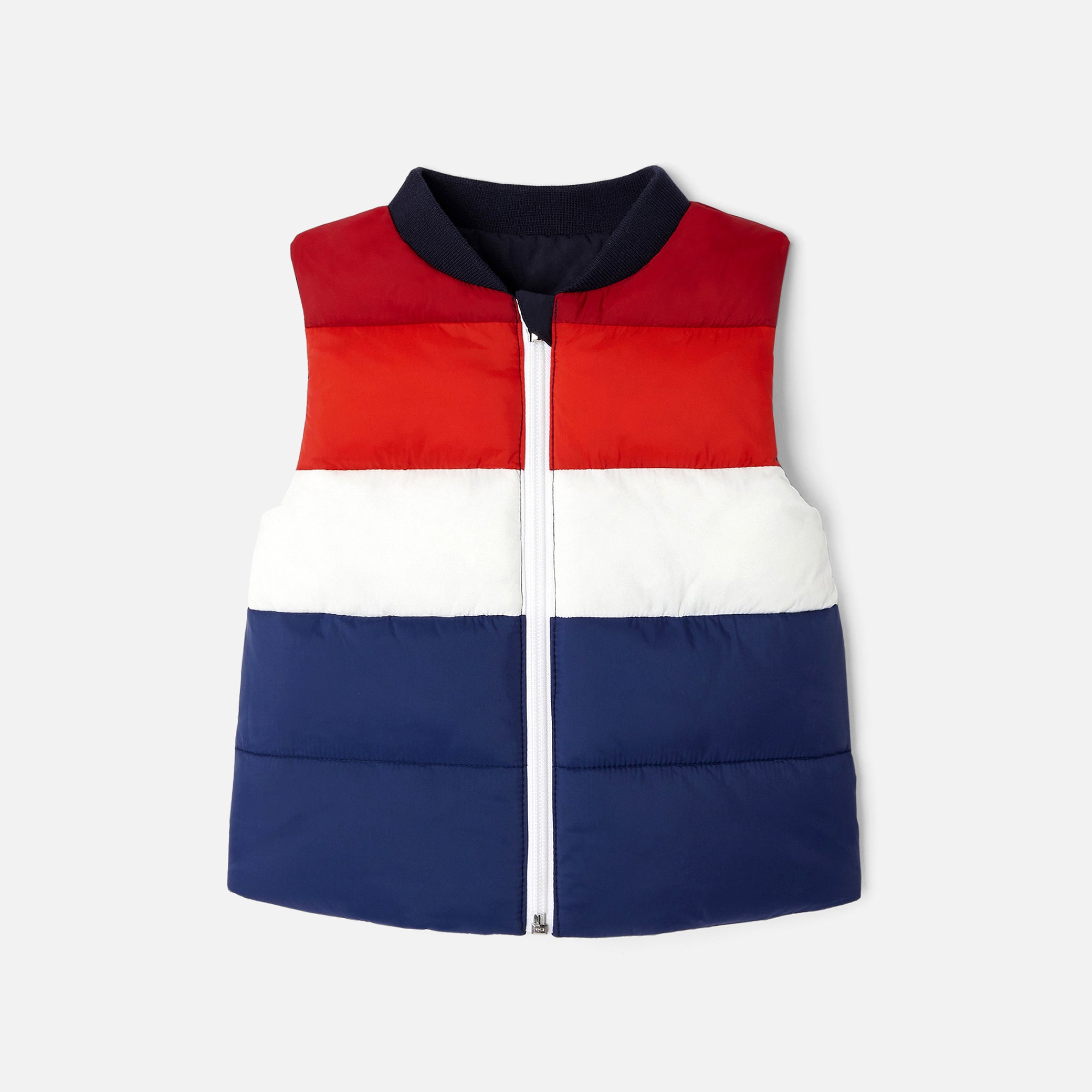 Toddler boy reversible puffer vest