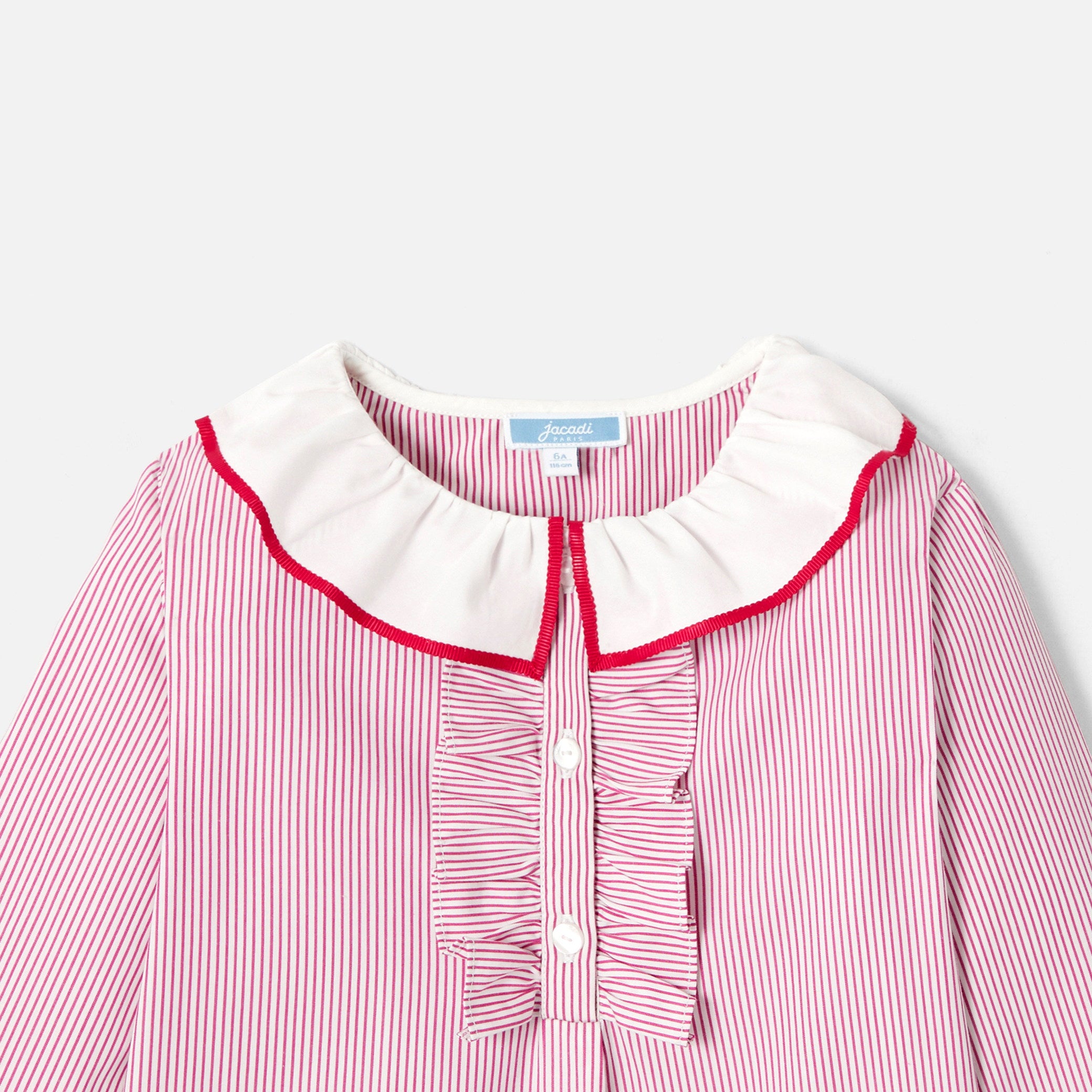 Girl striped poplin blouse