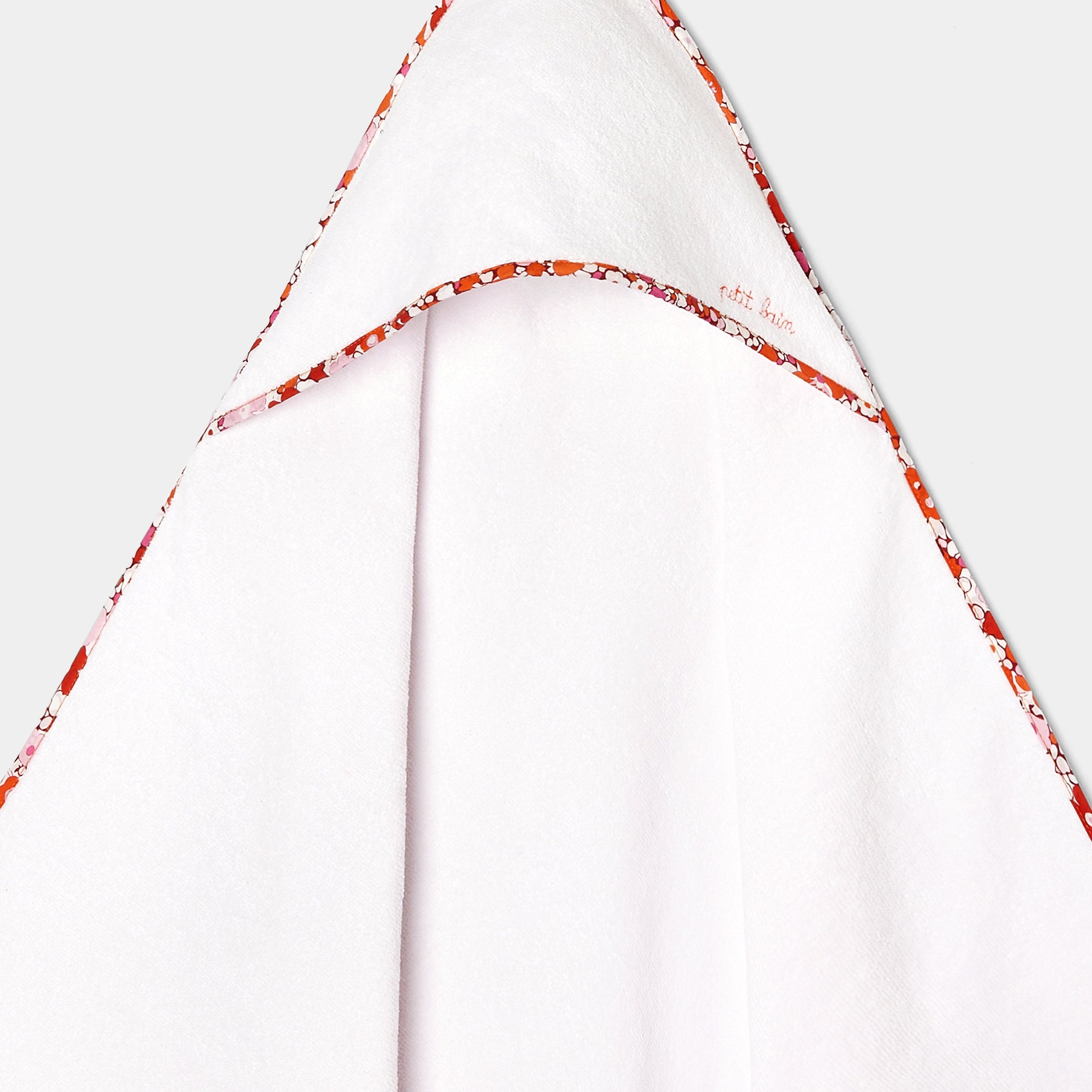 Baby girl bath towel with Liberty fabric