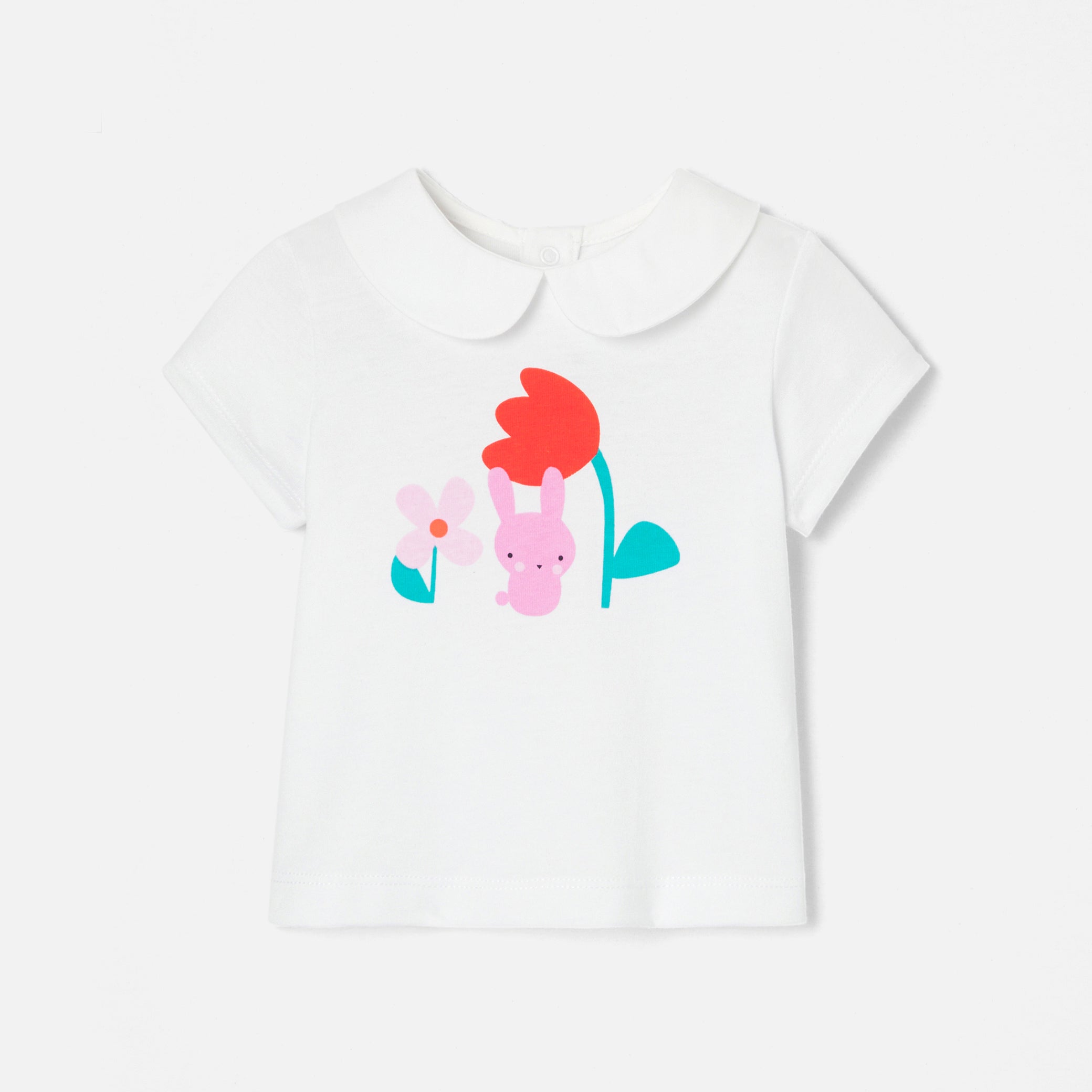 Toddler girl T-shirt with peter pan collar