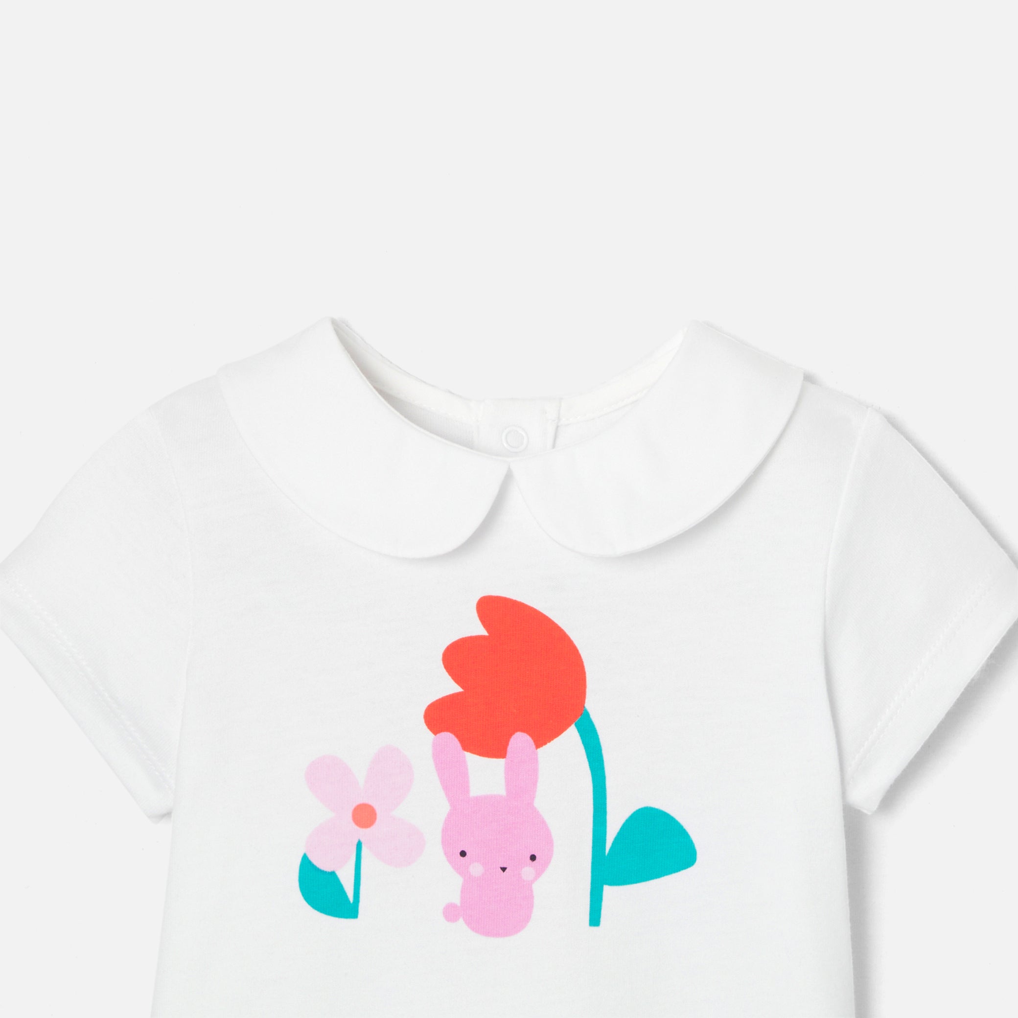 Toddler girl T-shirt with peter pan collar