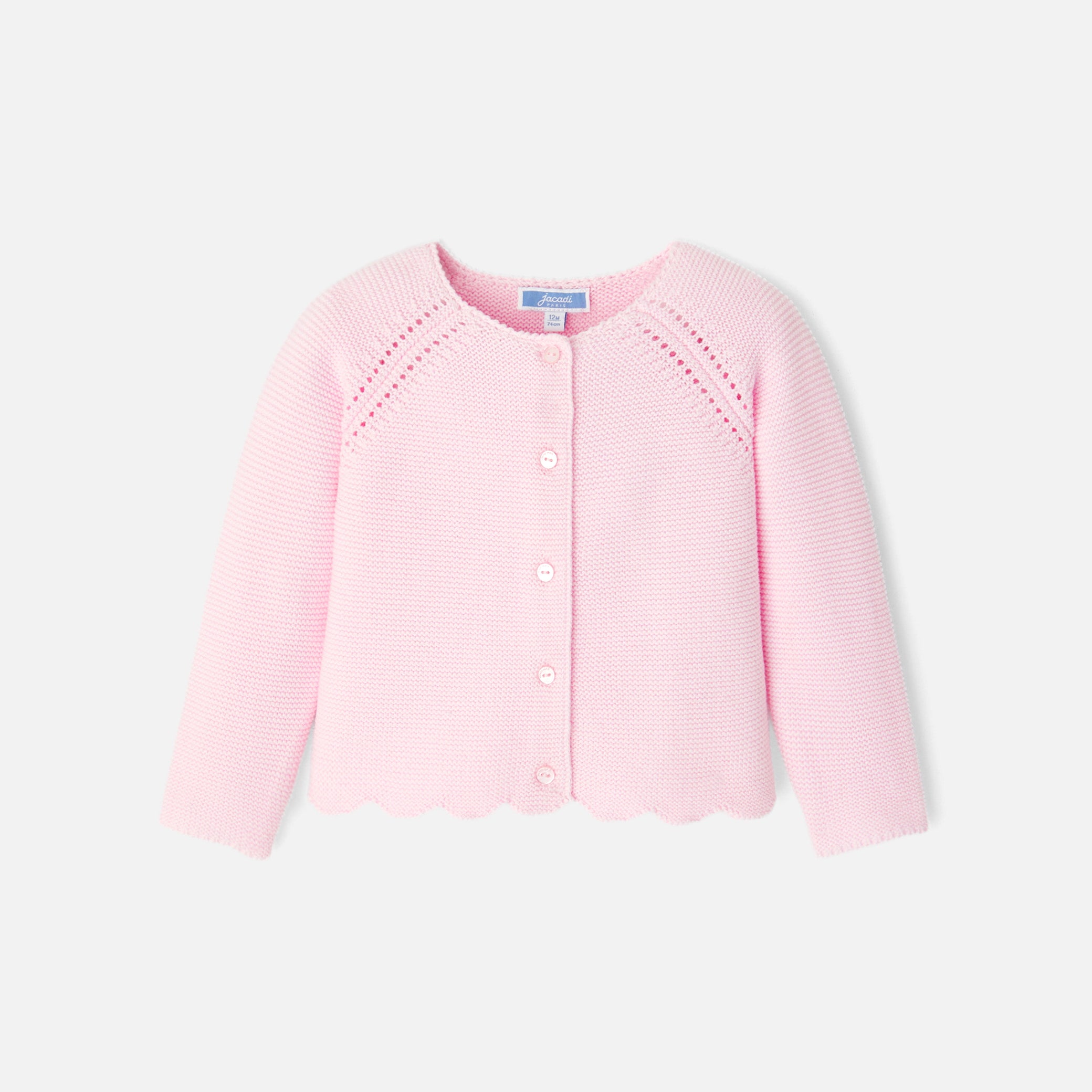 Toddler girl cardigan in garter stitch