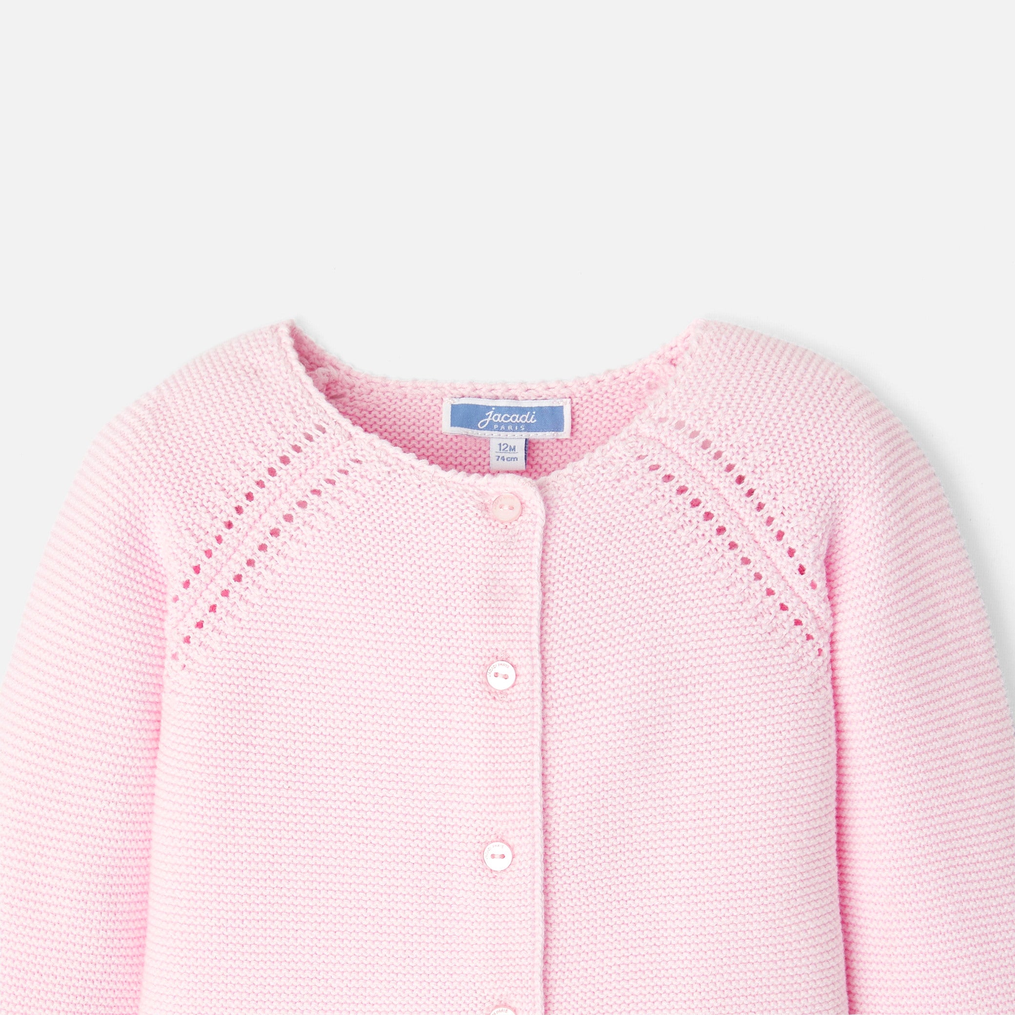 Toddler girl cardigan in garter stitch