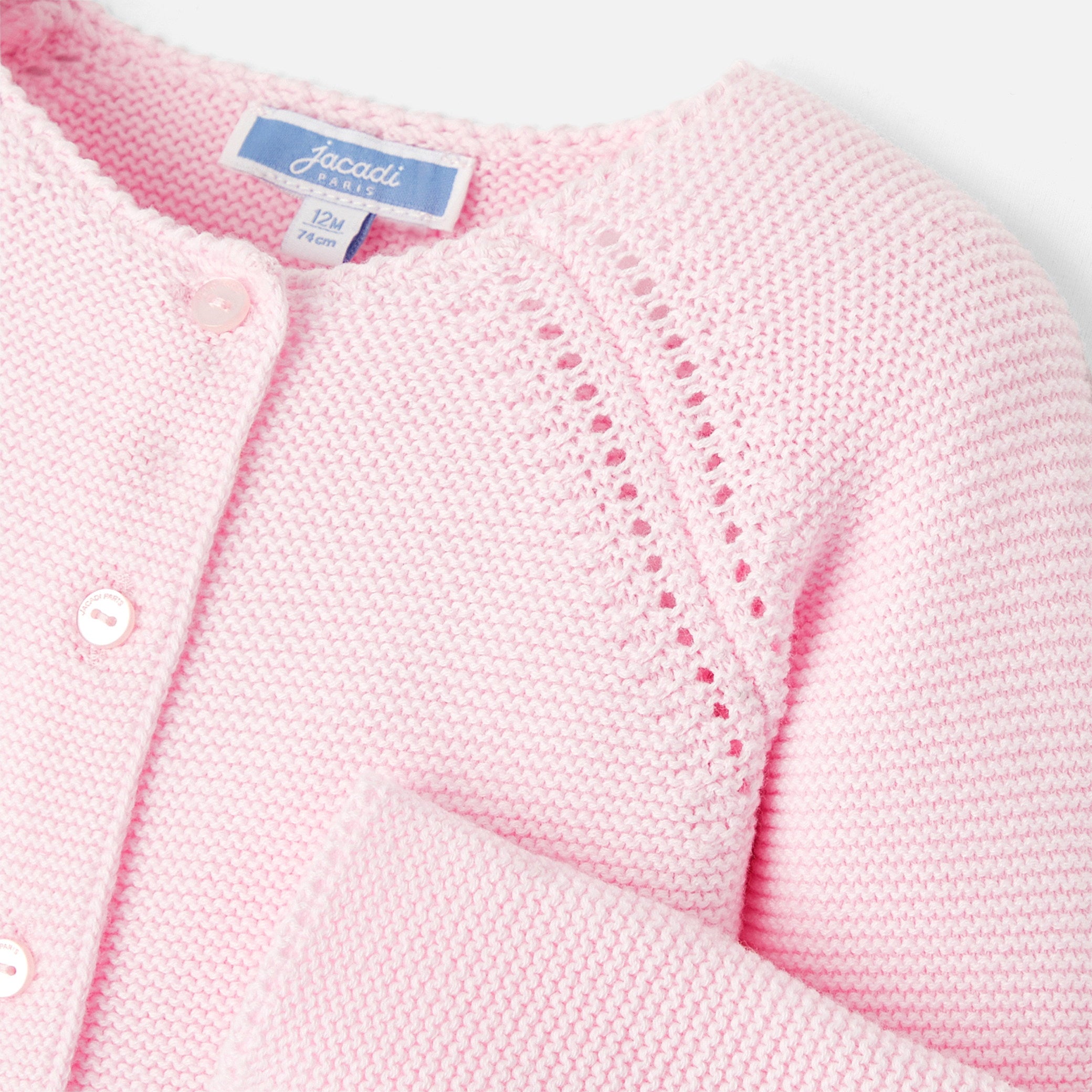 Toddler girl cardigan in garter stitch