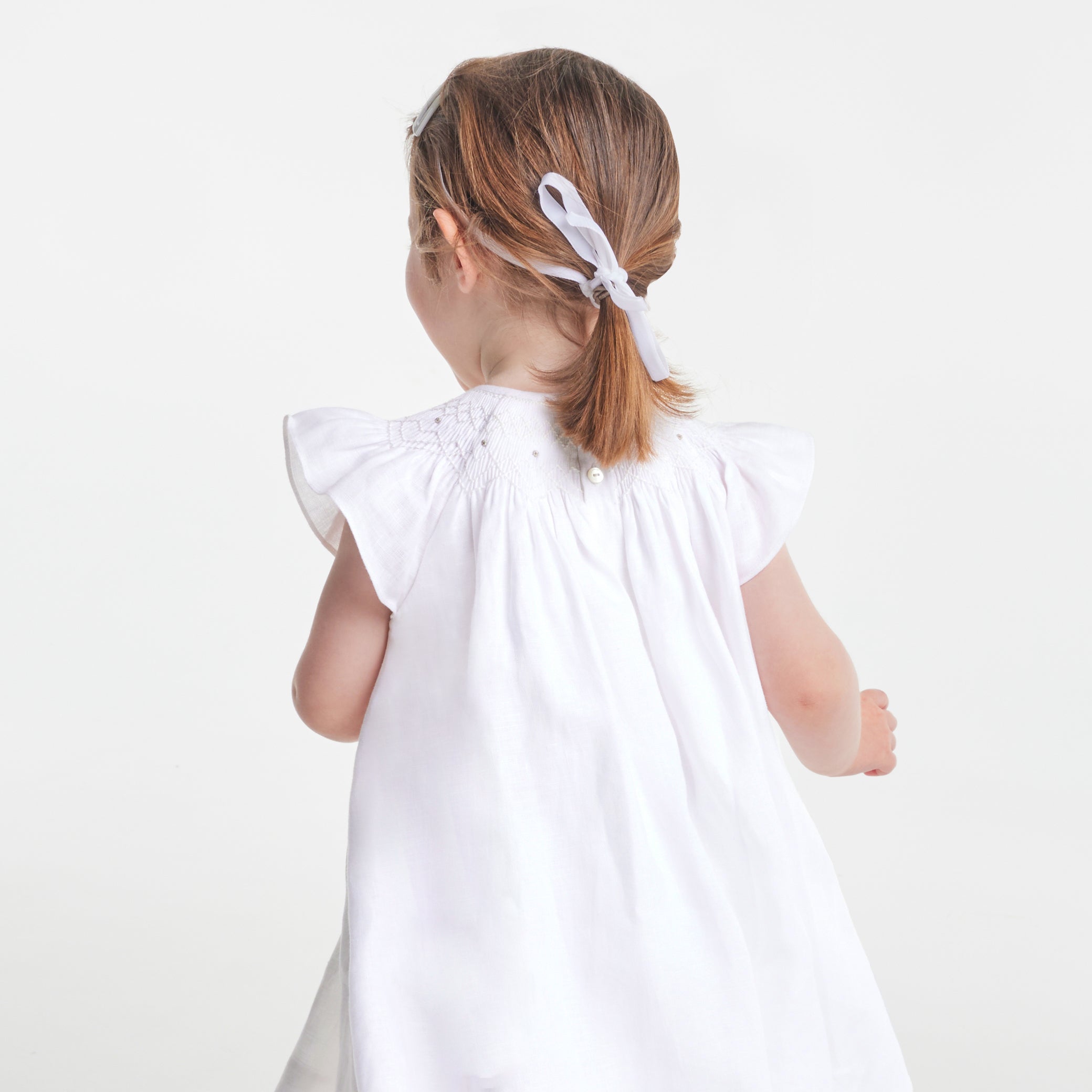 Toddler girl linen ceremony dress