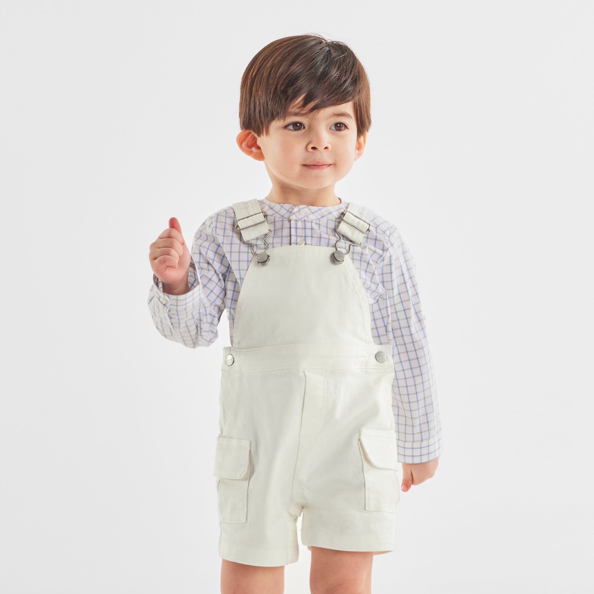 Toddler boy canvas romper