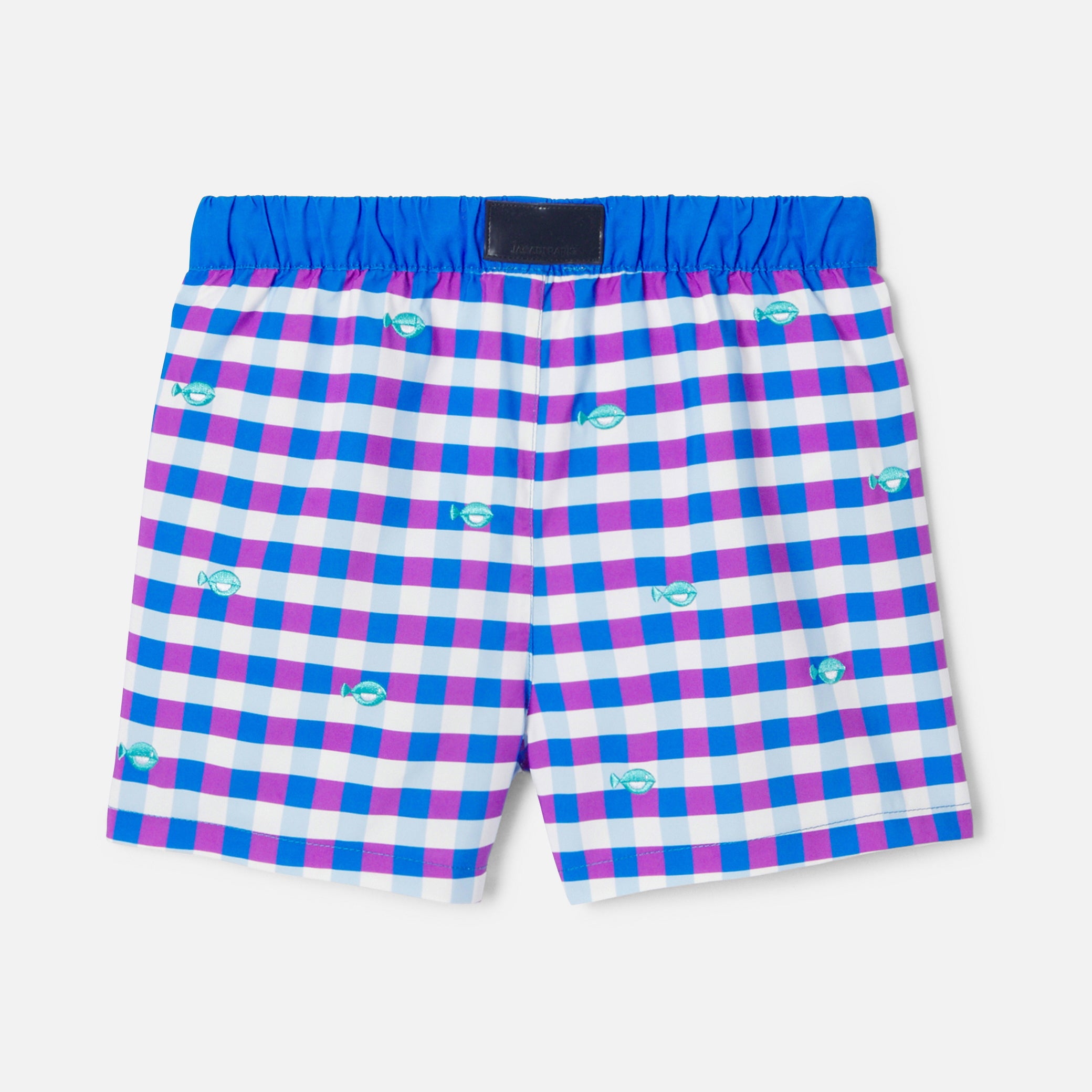 Boy bathing shorts in gingham