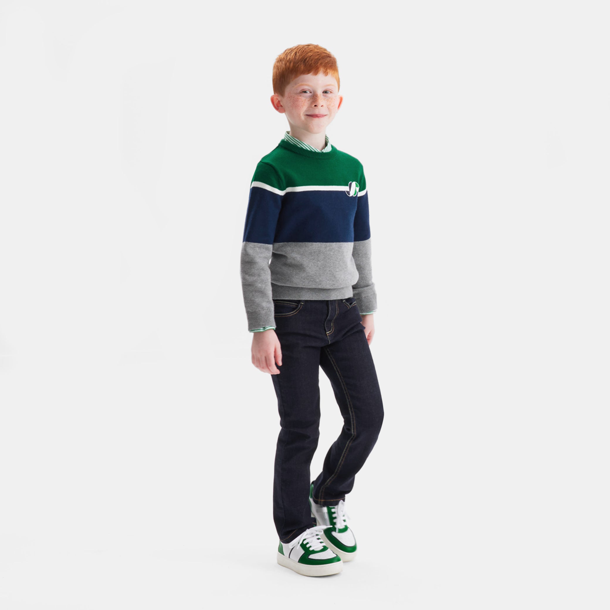 Boy color block sweater