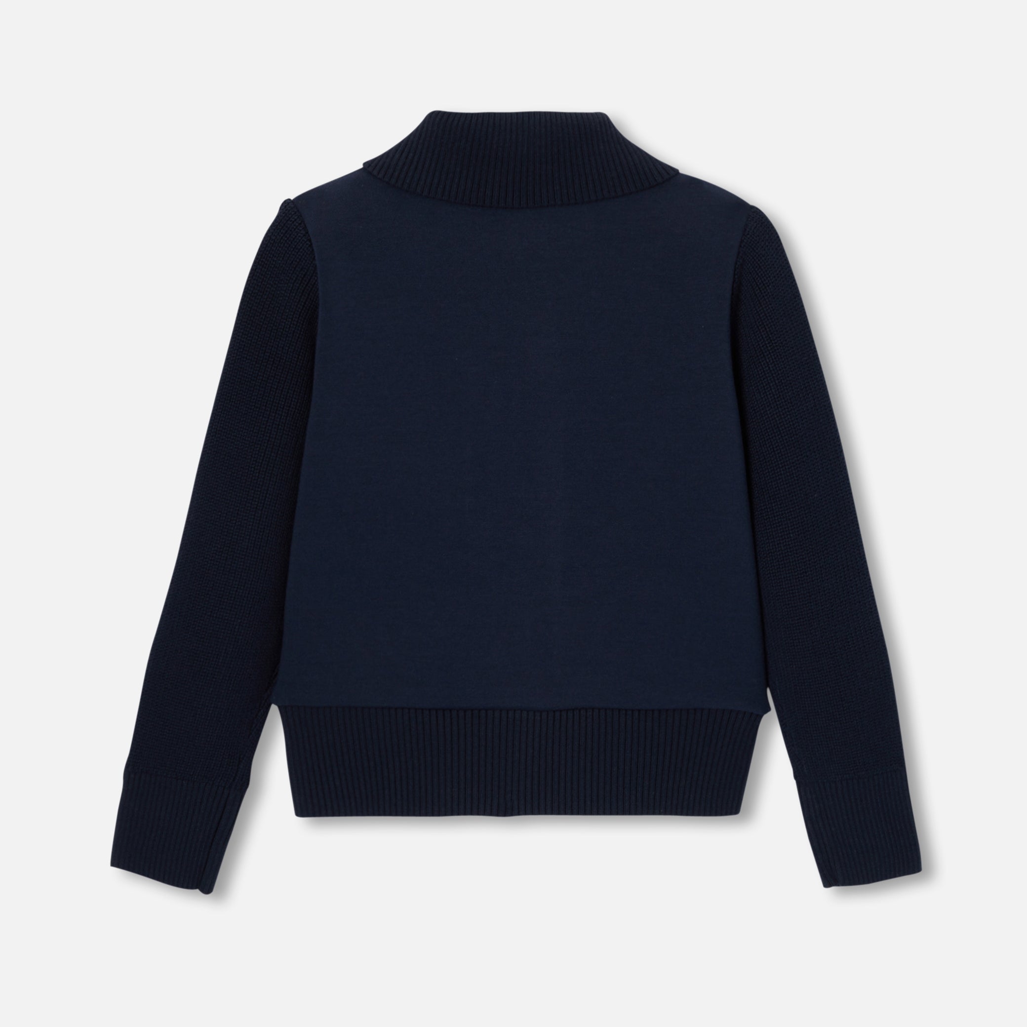 Boy bi-material cardigan