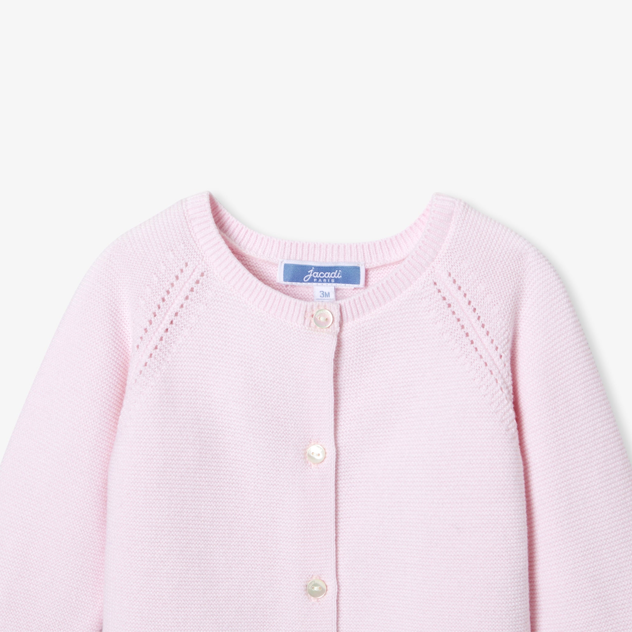 Baby girl cardigan in garter stitch