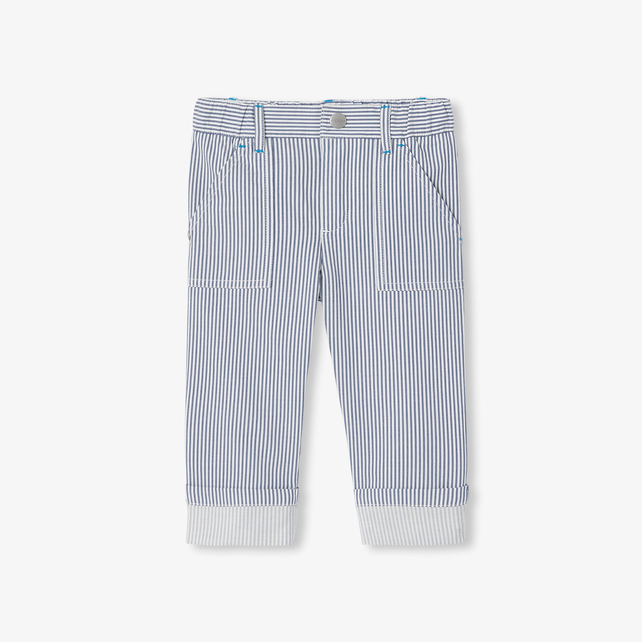 Toddler boy trousers in striped twill