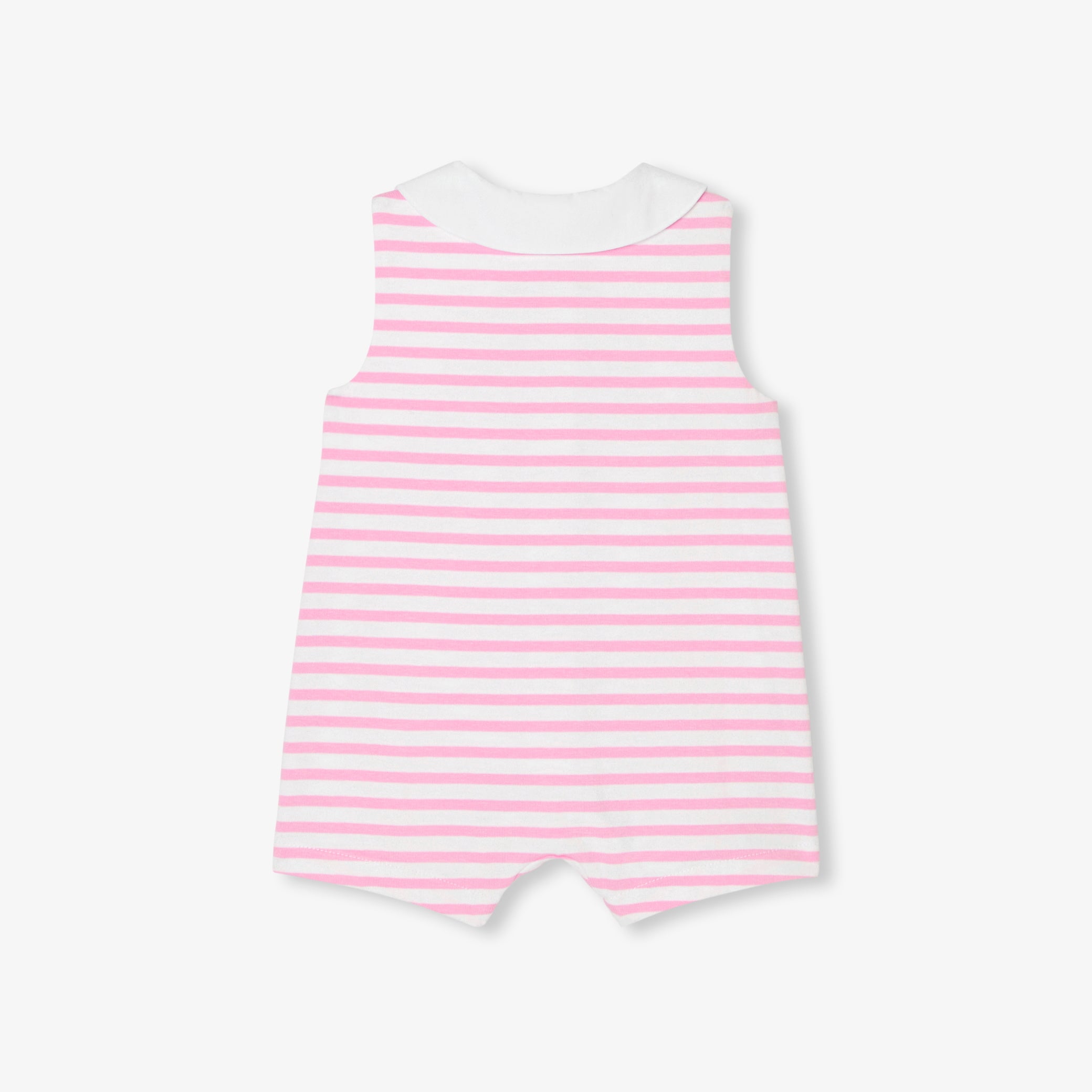 Baby girl romper in striped jersey