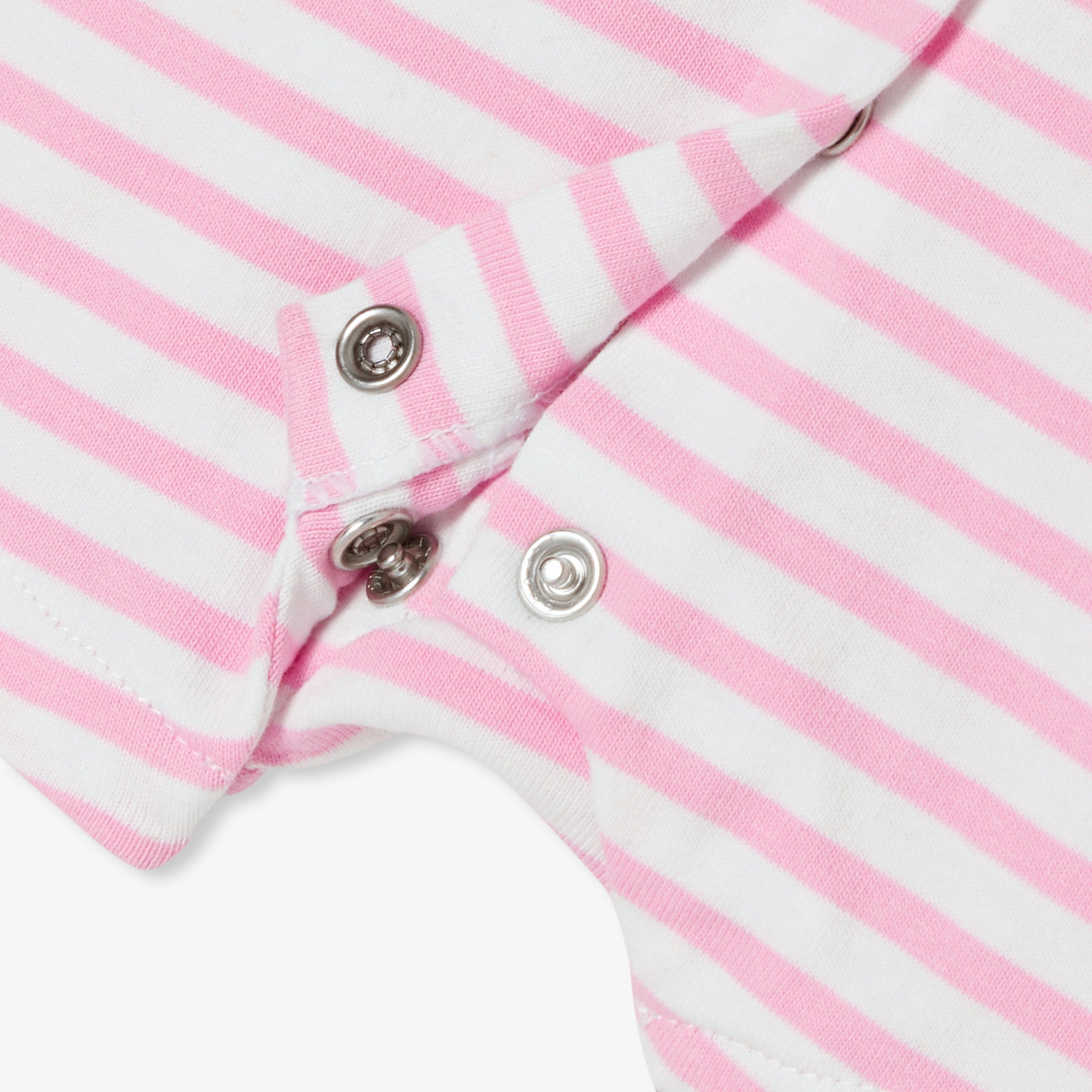 Baby girl romper in striped jersey