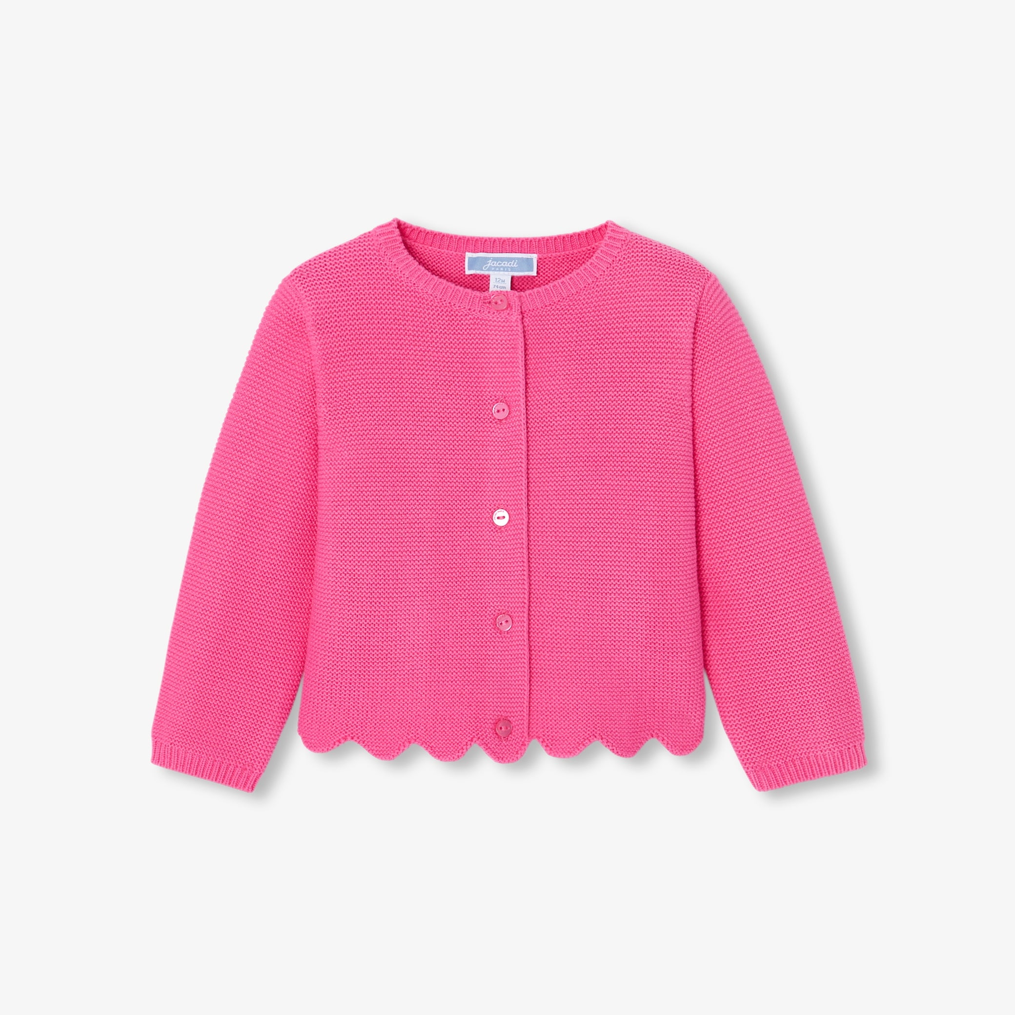 Toddler girl cardigan in garter stitch