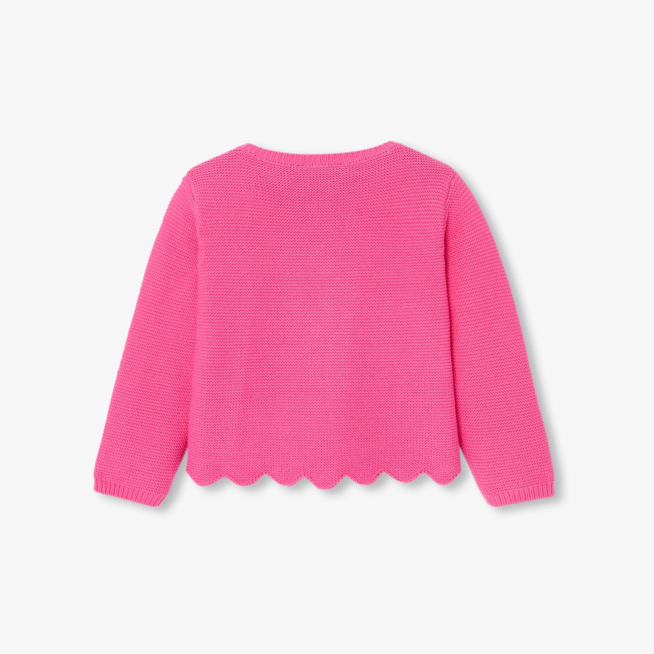 Toddler girl cardigan in garter stitch