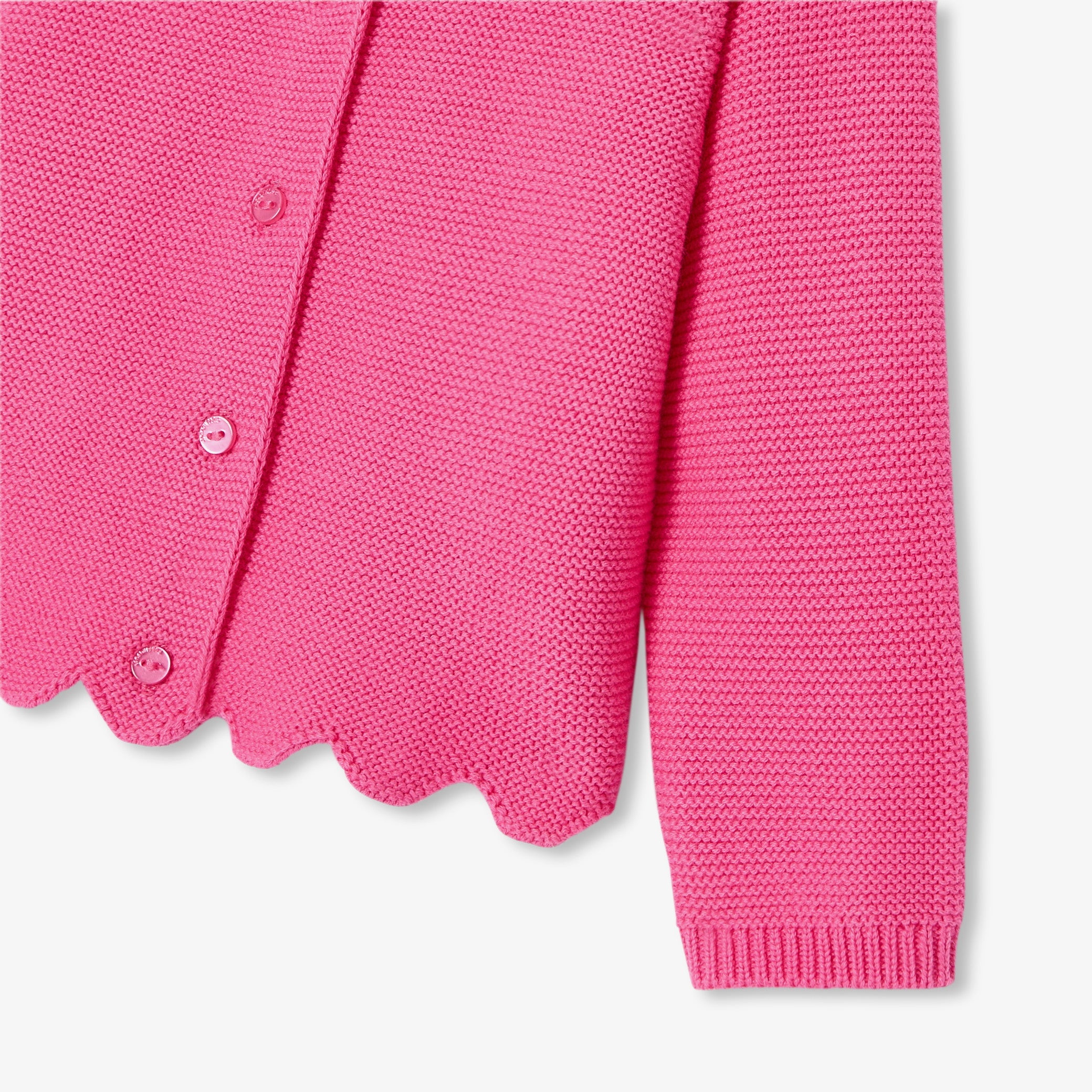 Toddler girl cardigan in garter stitch