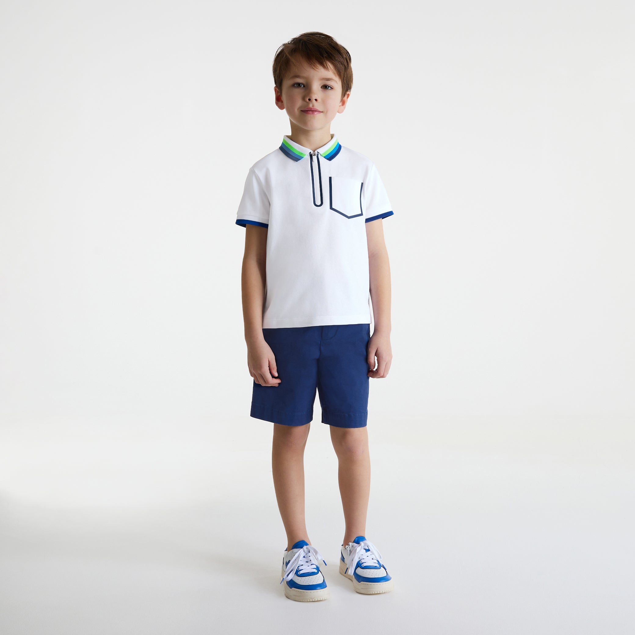 Boy's peach skin Bermuda shorts