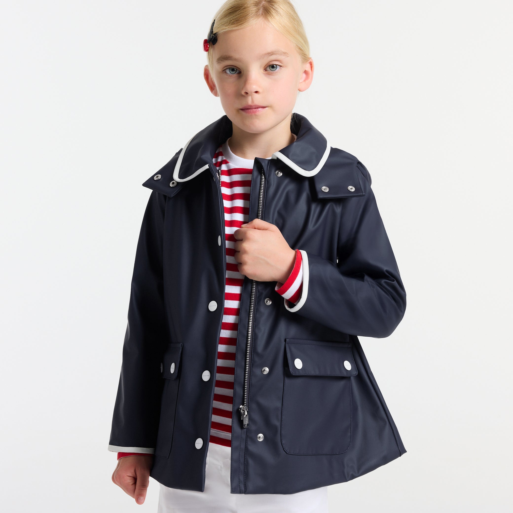 Girl hooded raincoat