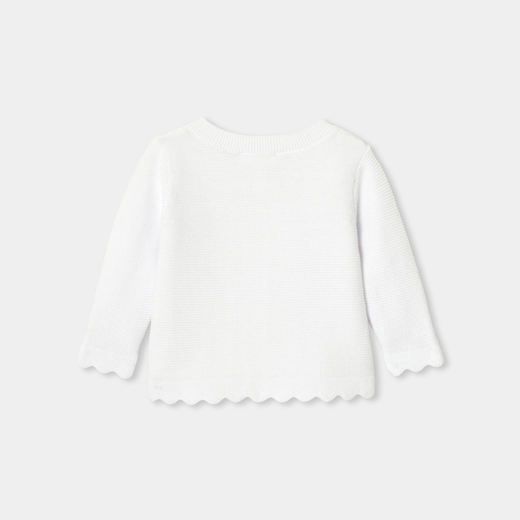 Baby girl cardigan in garter stitch
