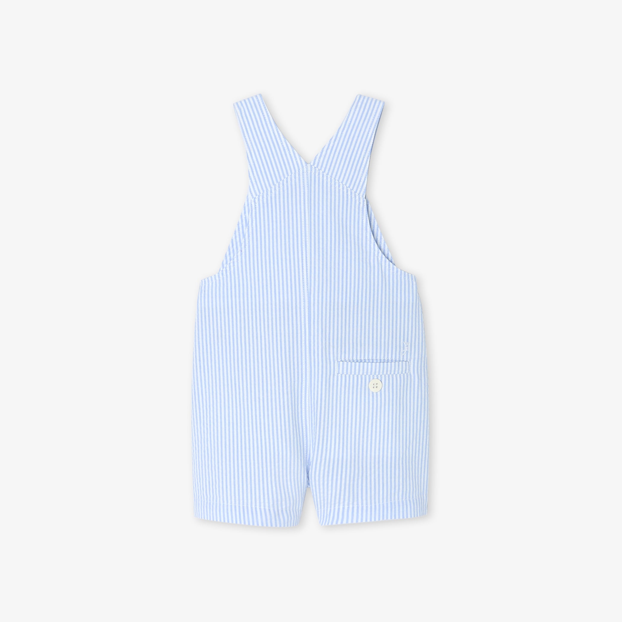 Toddler boy short romper in seersucker