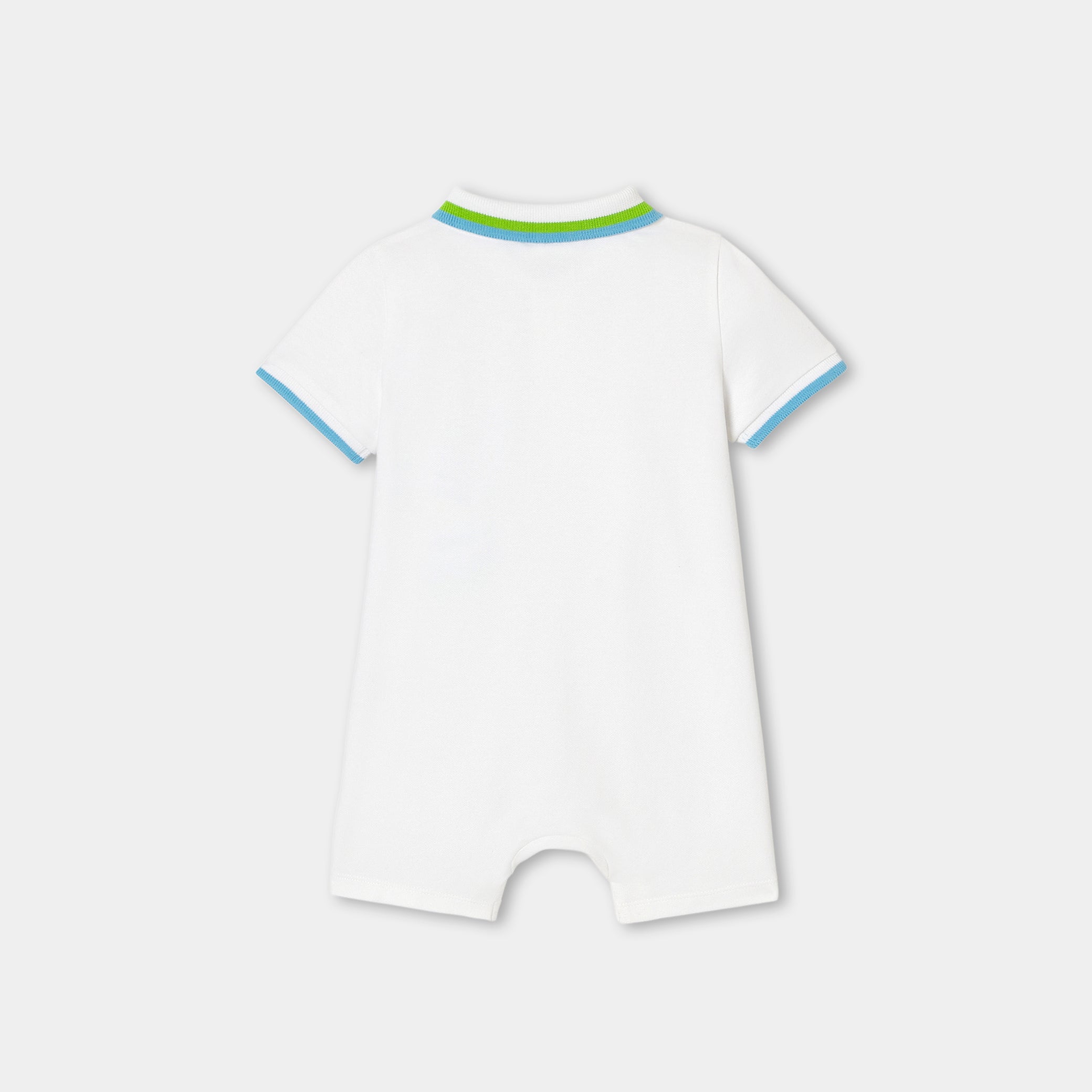 Toddler boy romper in cotton pique