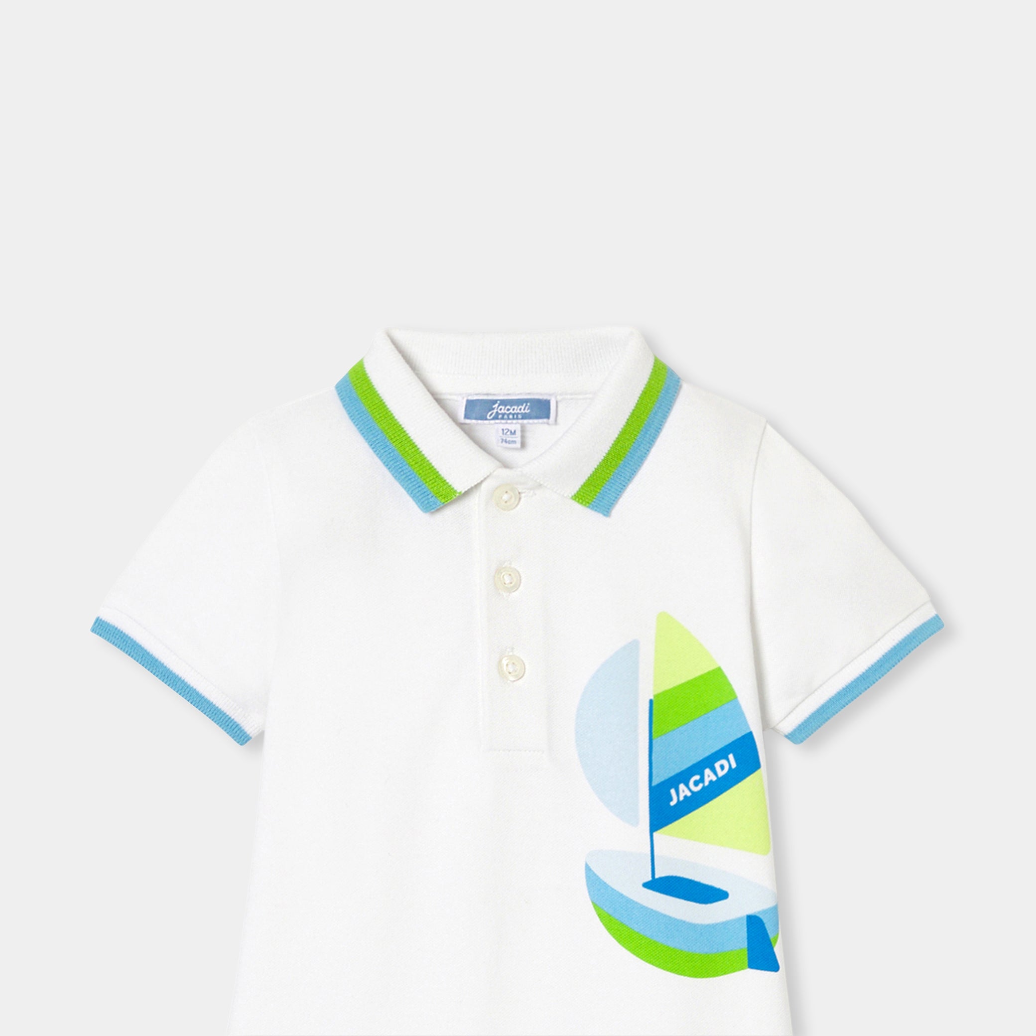 Toddler boy romper in cotton pique