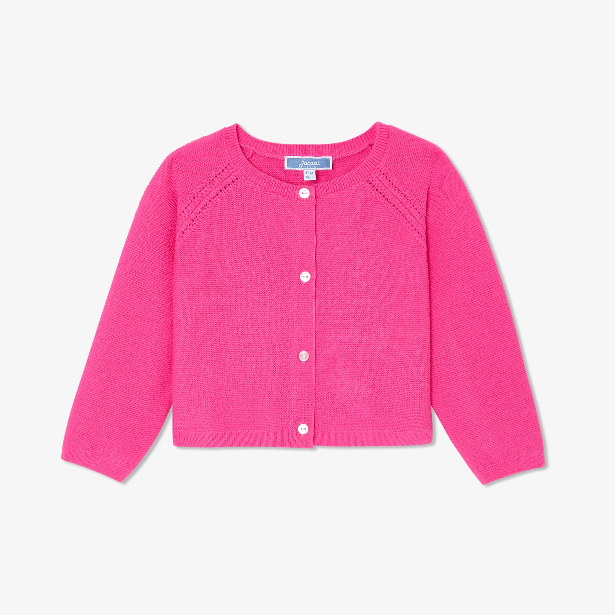 Toddler girl cardigan in garter stitch