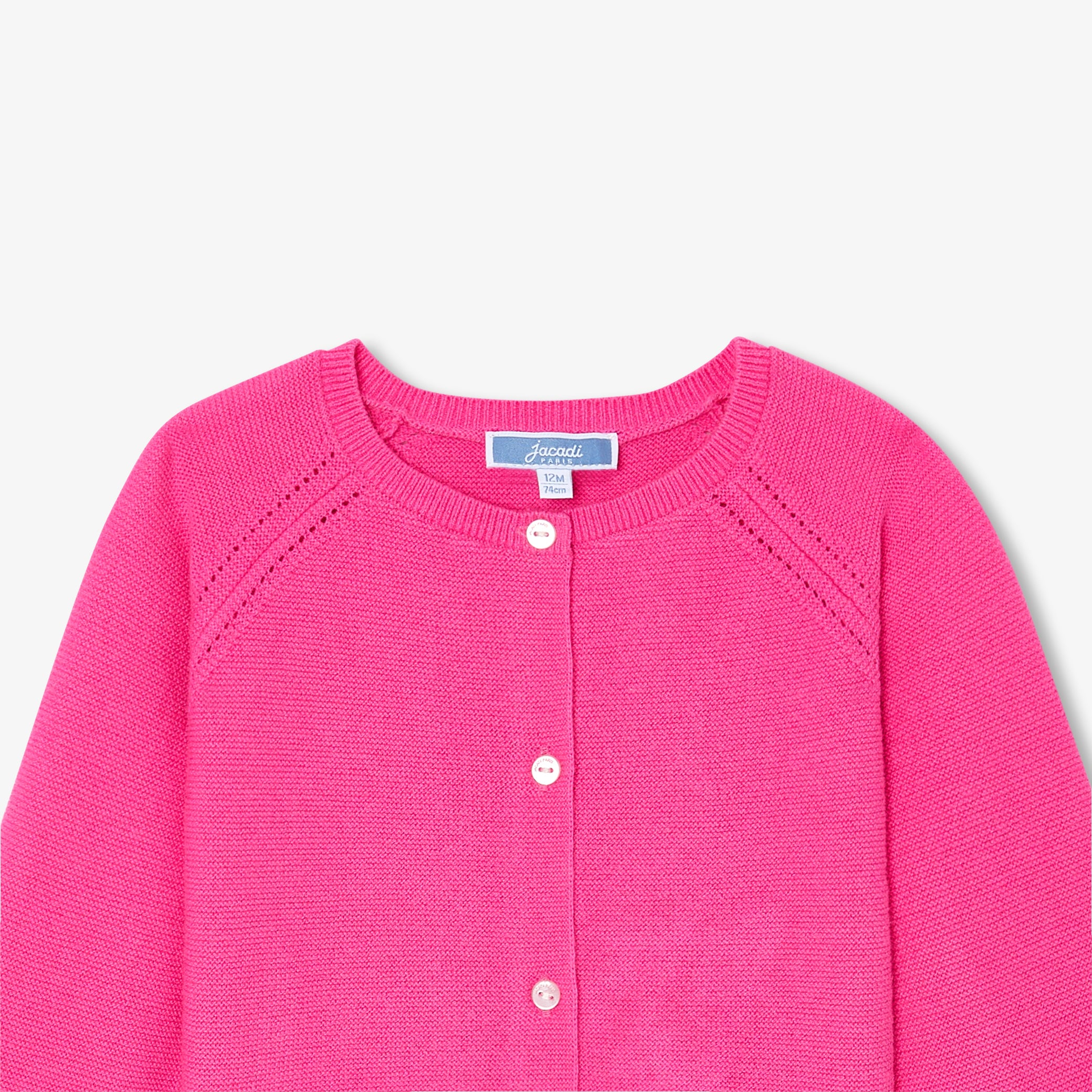 Toddler girl cardigan in garter stitch