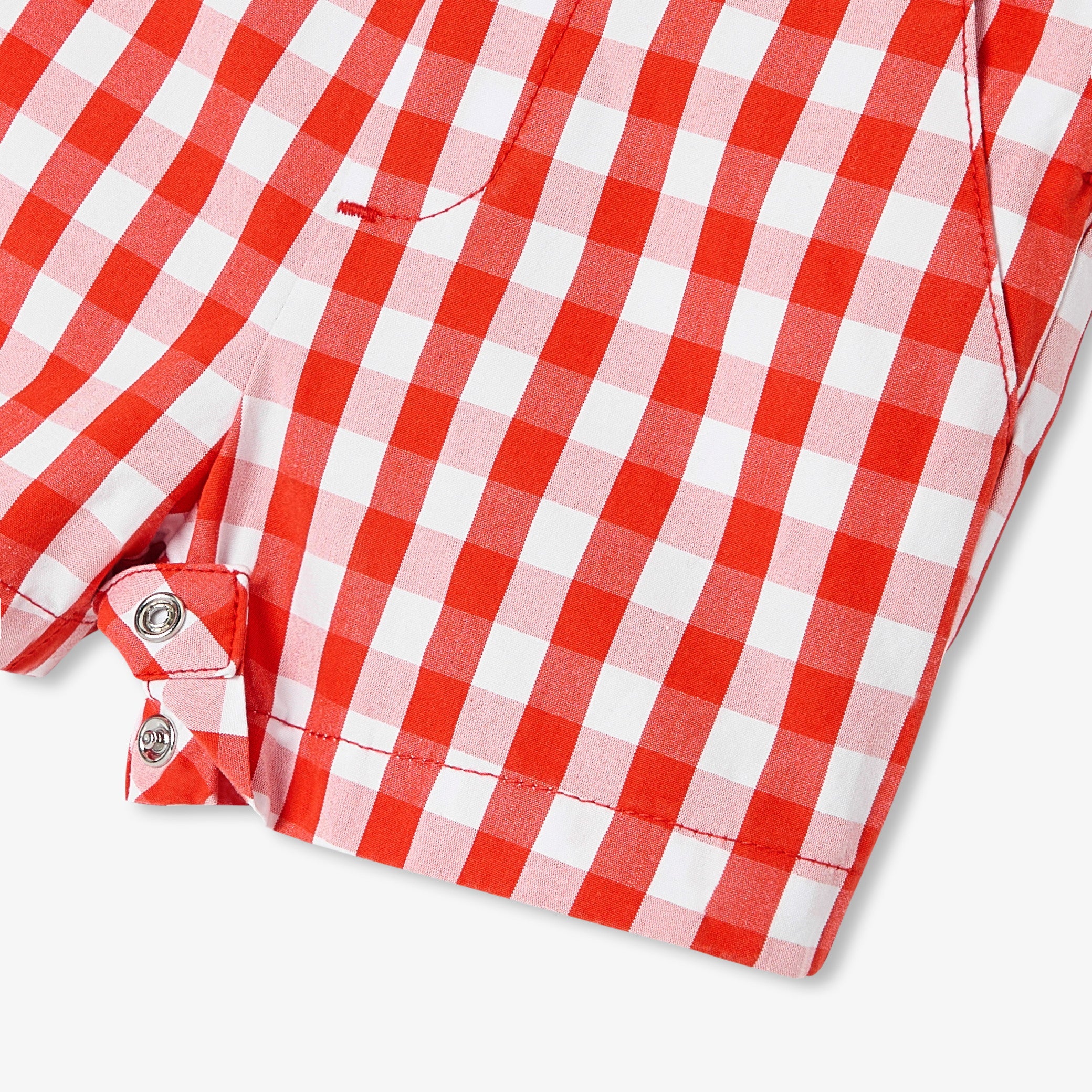 Toddler boy romper in gingham