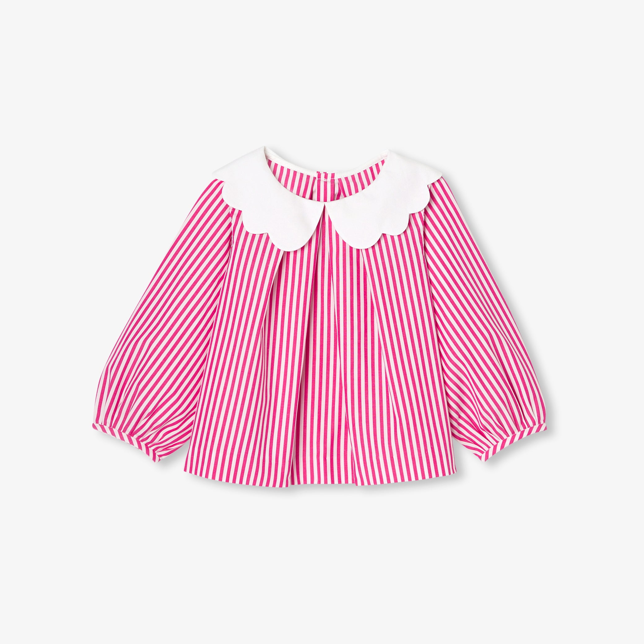 Baby girl blouse in striped poplin