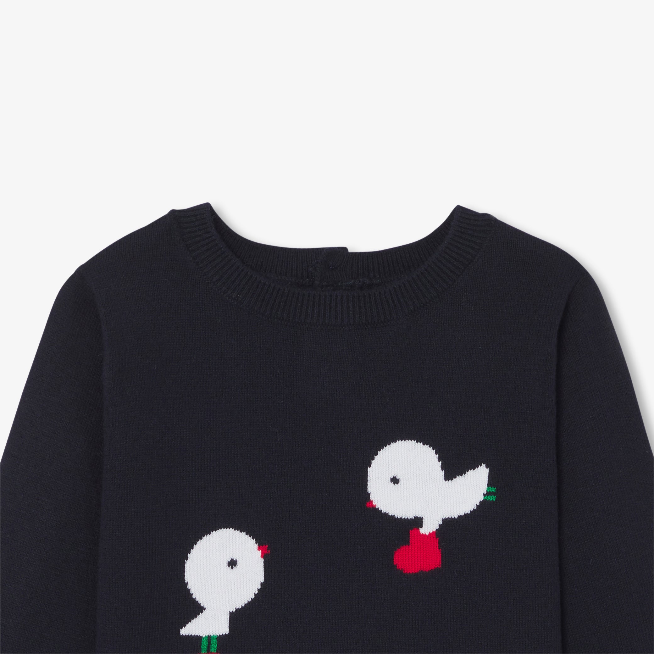 Baby girl jumper in cotton and wool