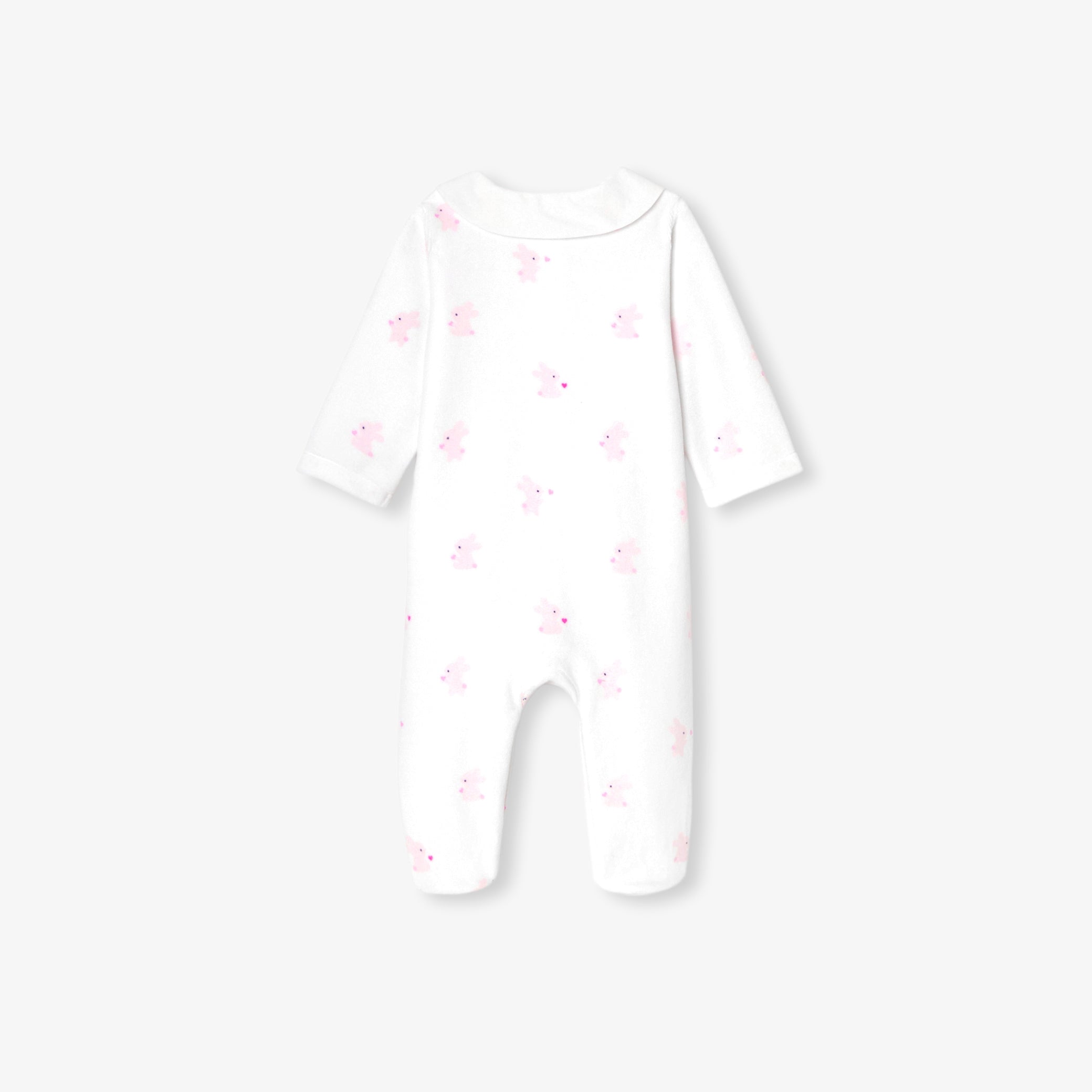 Baby girl velvet bunny pajamas