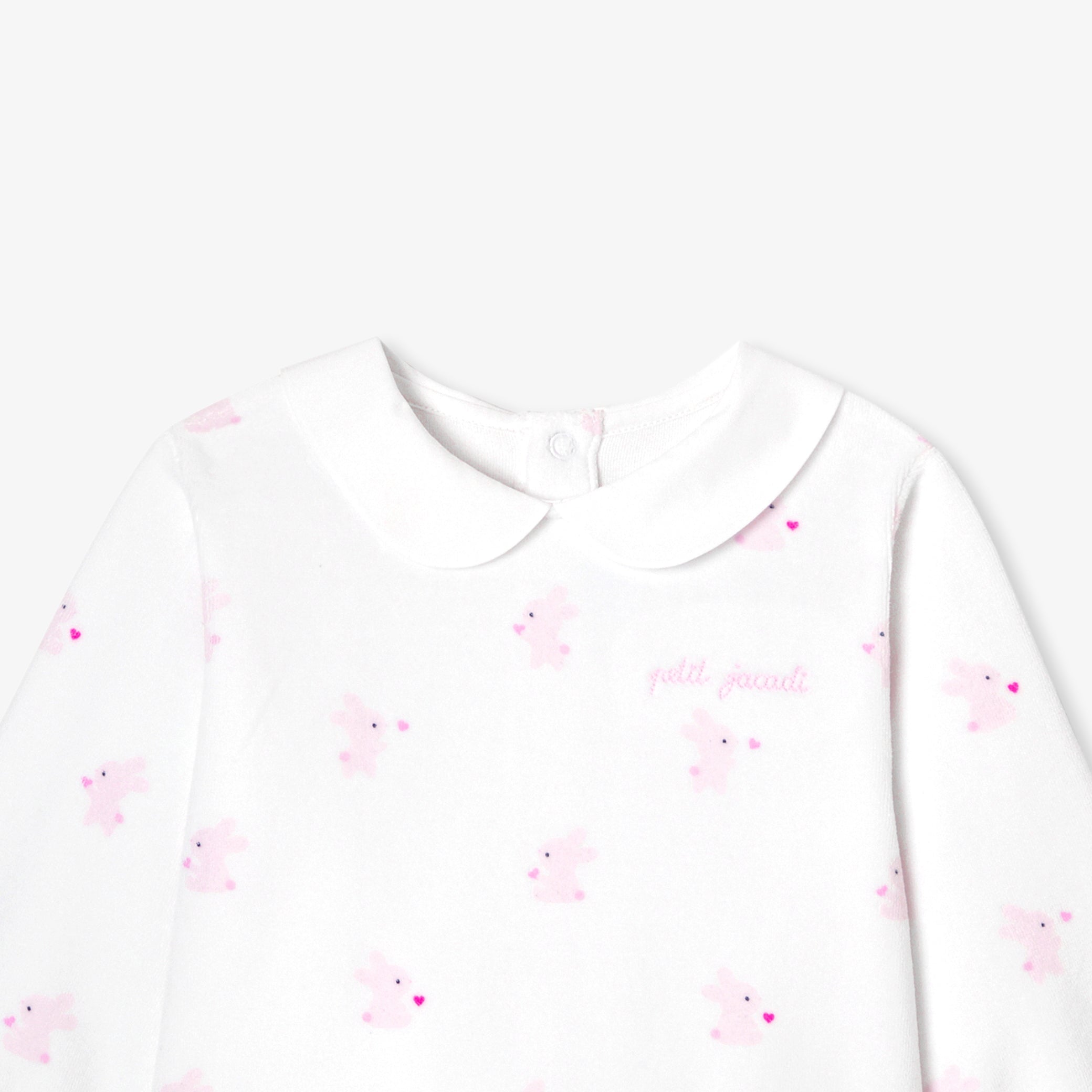 Baby girl velvet bunny pajamas