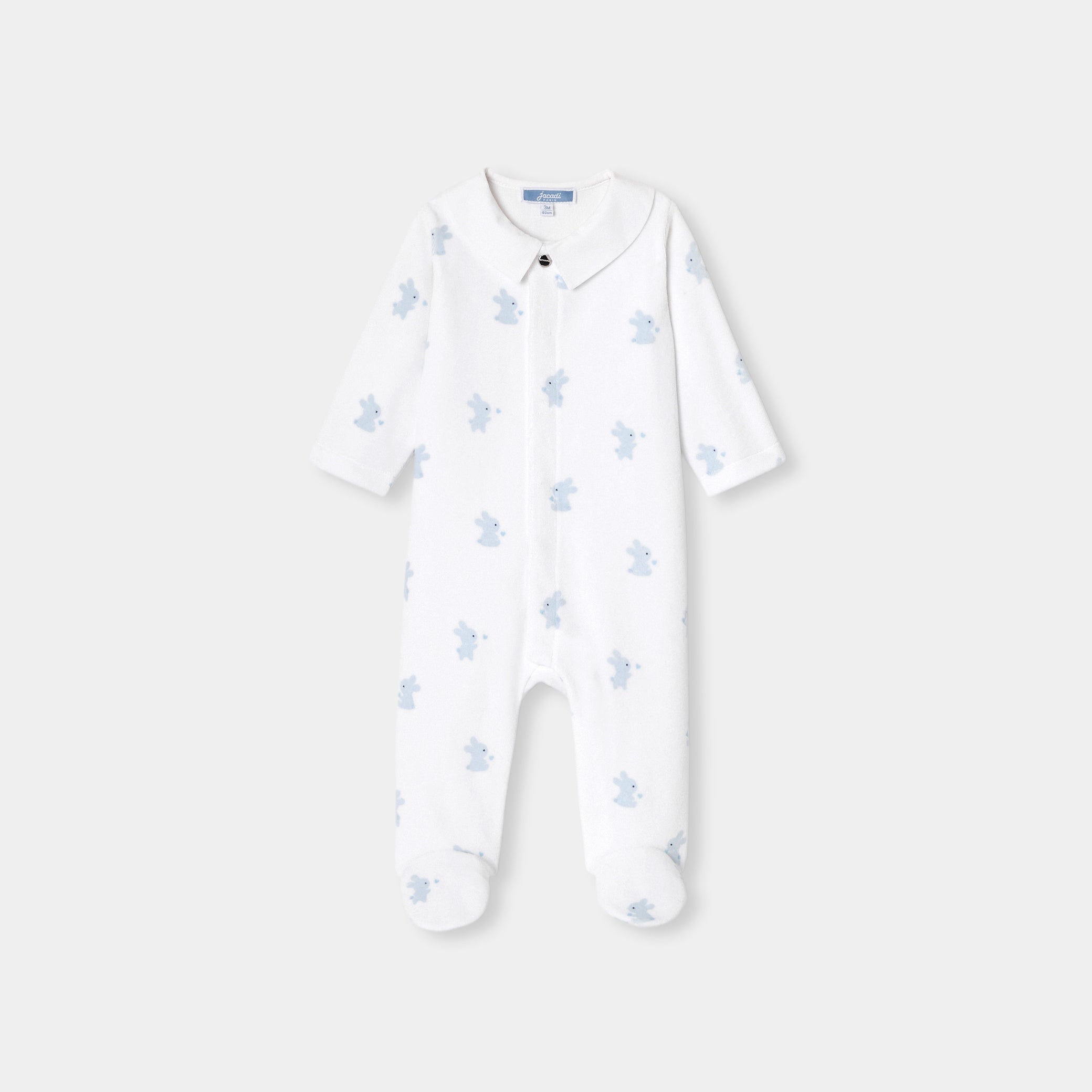 Baby boy velvet pajamas with bunny motif