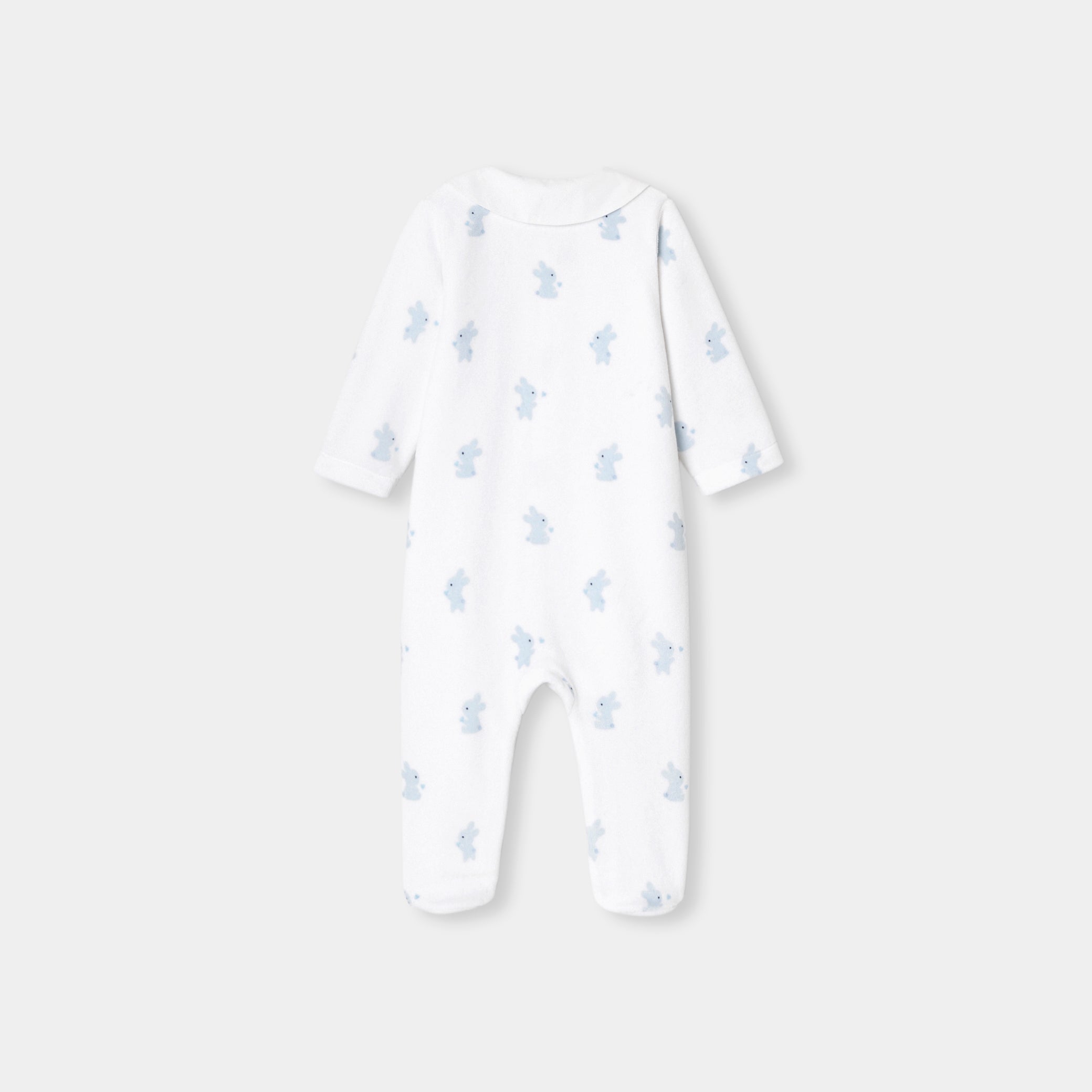 Baby boy velvet pajamas with bunny motif