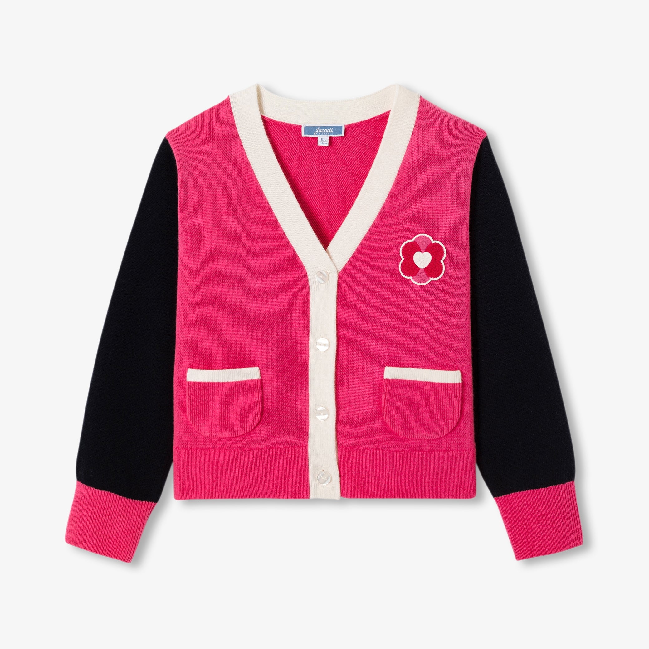 Girl color block cardigan